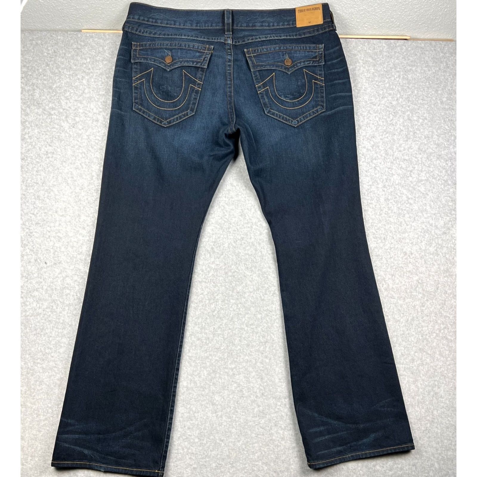 True Religion True Religion Billy Bootcut Jeans 42x35 Mens Blue USA Made Flap Pockets Pants Size US 42 / EU 58 - 2 Thumbnail