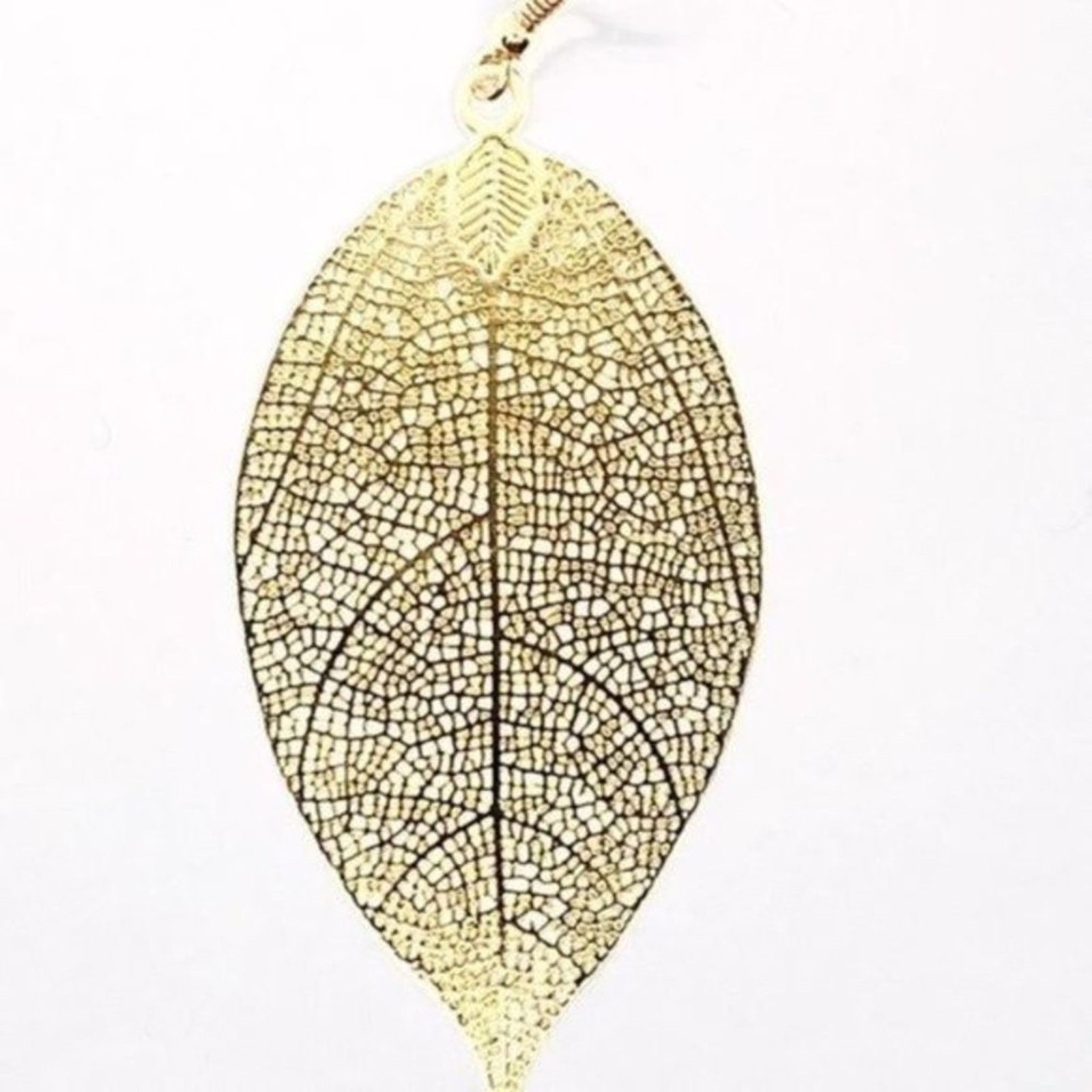 Other Gold-Tone Laser Cut Leaf Dangle Earrings Size ONE SIZE - 5 Thumbnail