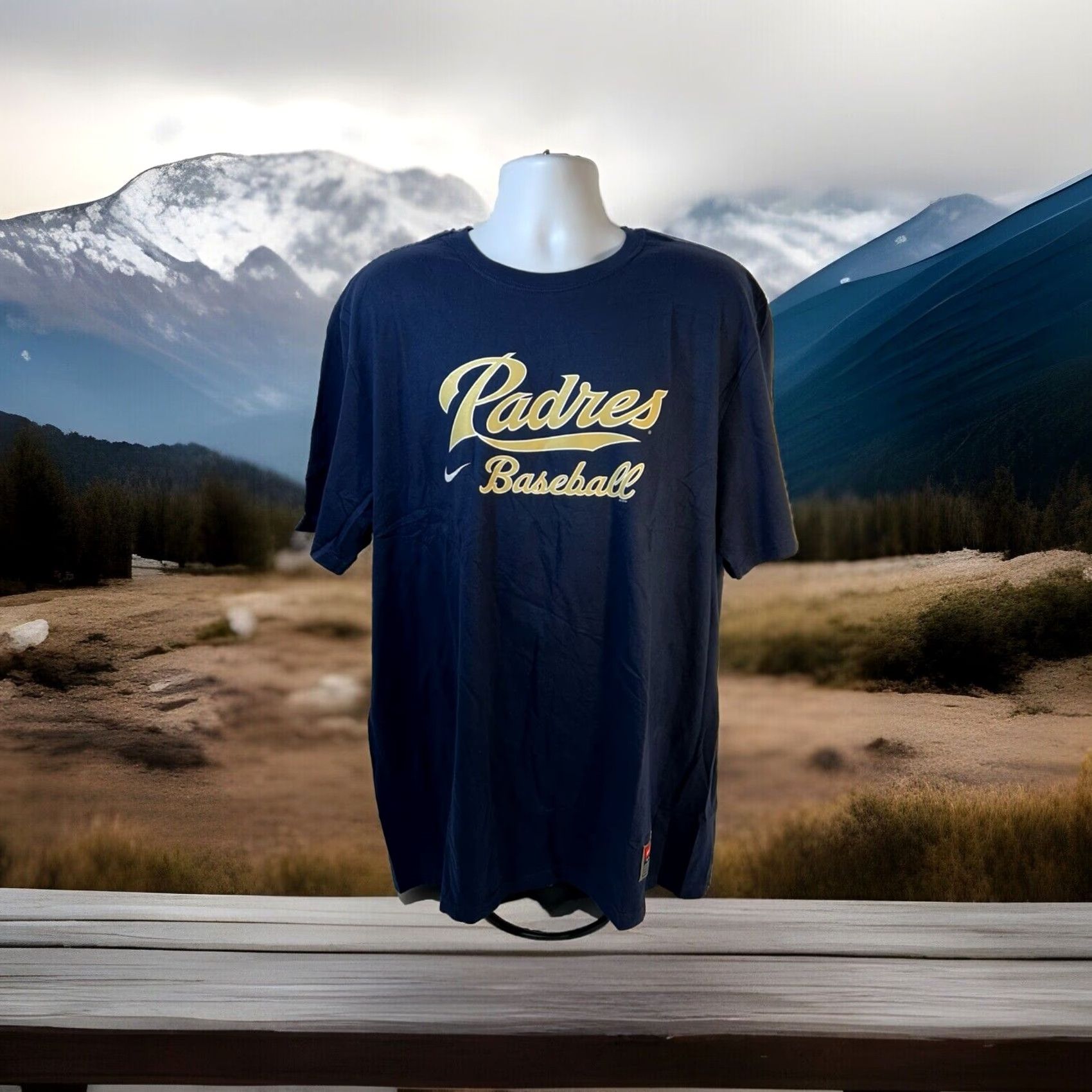 Nike VINTAGE Nike San Diego Padres Shirt Men 2XL Navy Blue MLB Dead Stock 2010s NWT Size US XXL / EU 58 / 5 - 5 Thumbnail