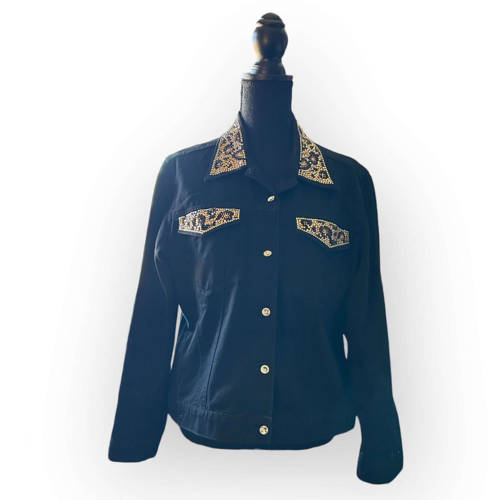 Other Women’s Vintange Black Denim Christine Alexander Jacket Size M / US 6-8 / IT 42-44 - 1 Thumbnail