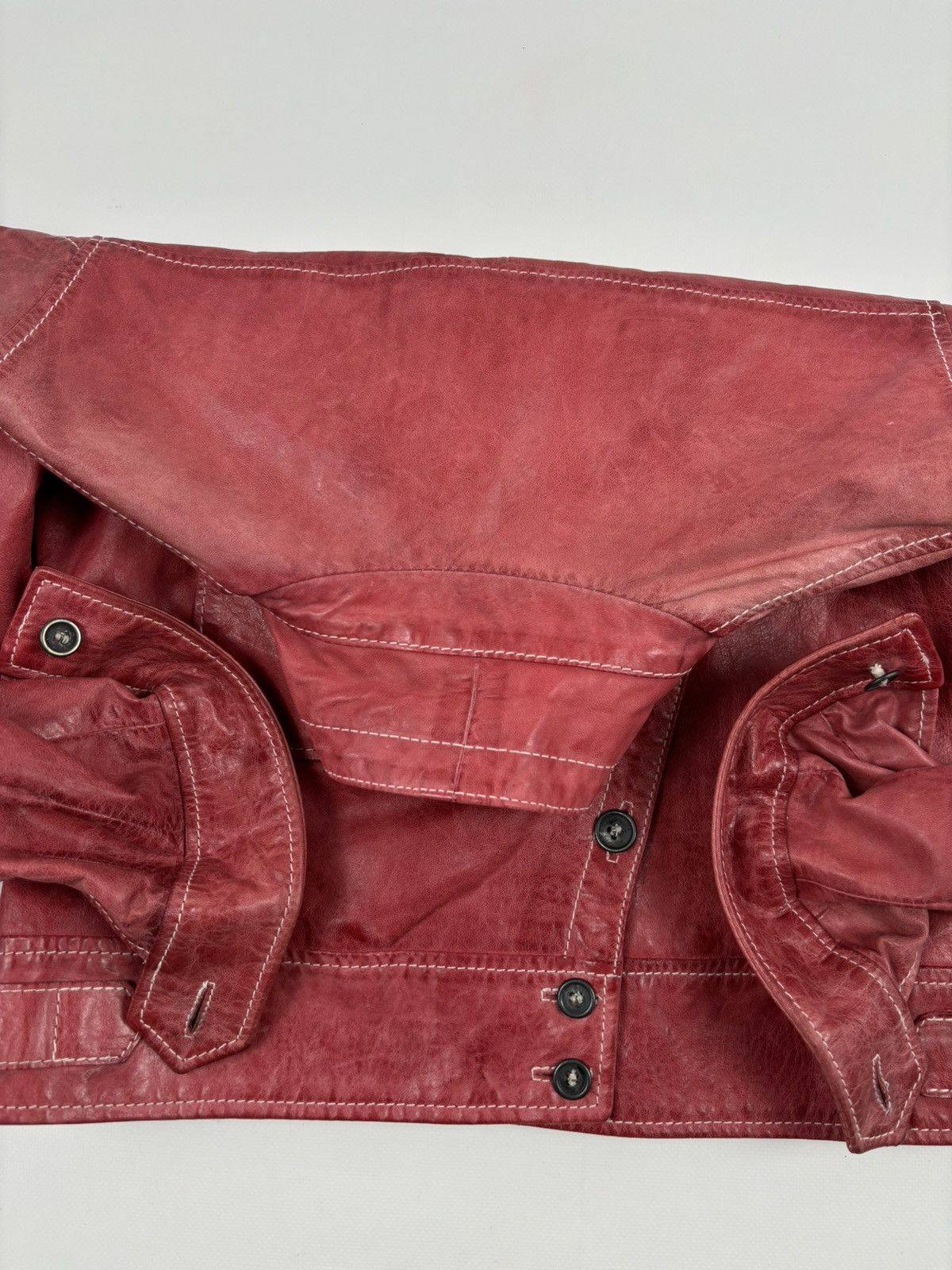 Belstaff RARE VTG BELSTAFF 'The Aviator' Leather Red Jacket Biker Coat Flight Bomber 42 Size M / US 6-8 / IT 42-44 - 21 Thumbnail