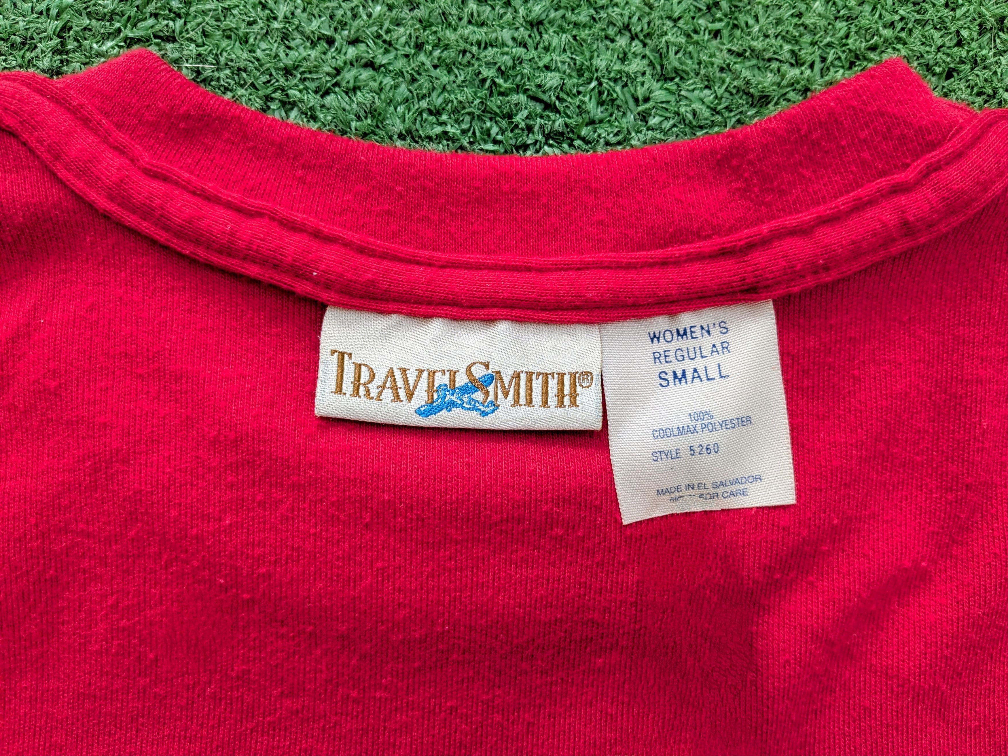 Designer Travel Smith Logo Womens CoolMax Red S/S Shirt USA-Made Top Size S / US 4 / IT 40 - 6 Thumbnail