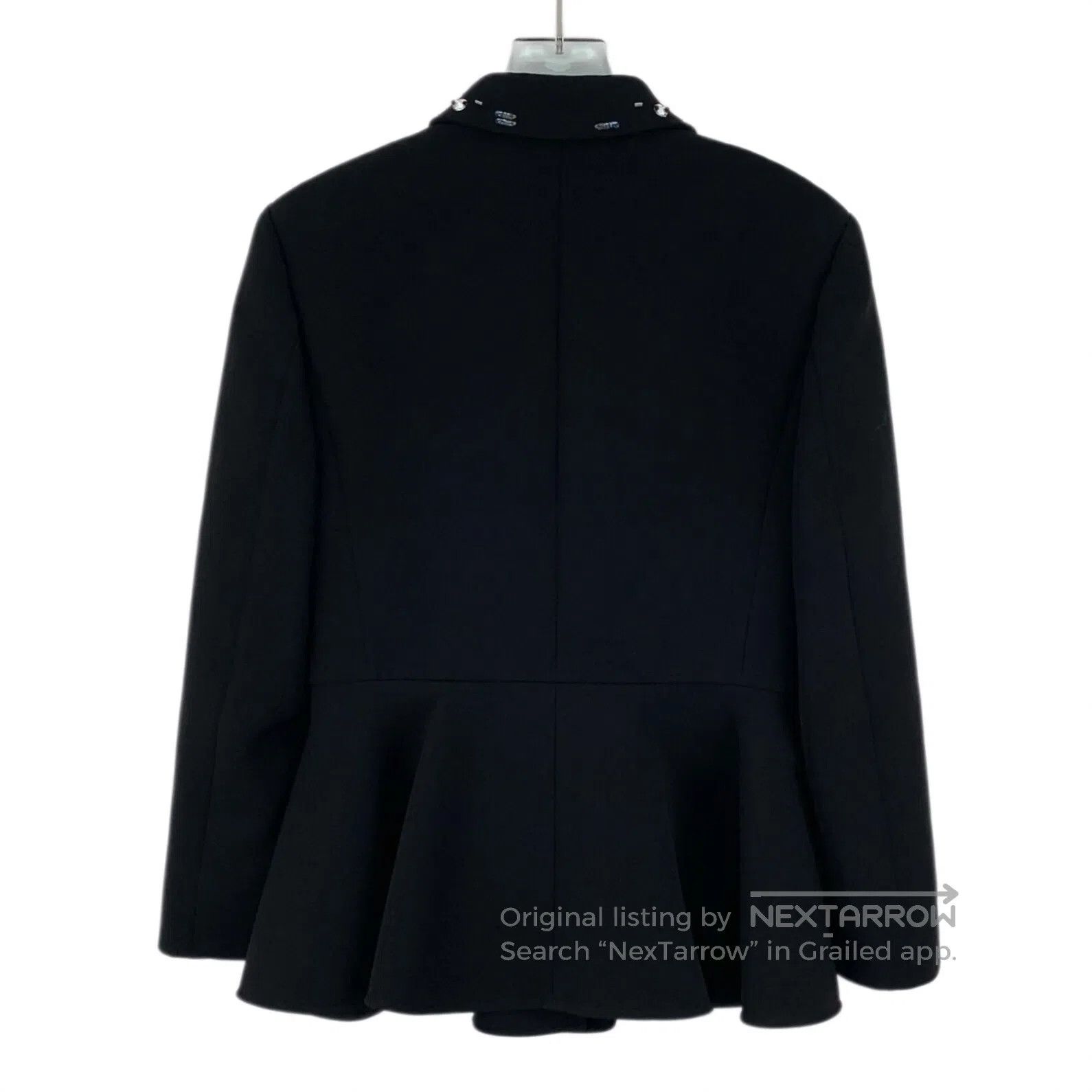 Miu Miu Miu Miu Black beaded sequin collar long-sleeve jacket| Size XS / US 0-2 / IT 36-38 - 2 Thumbnail