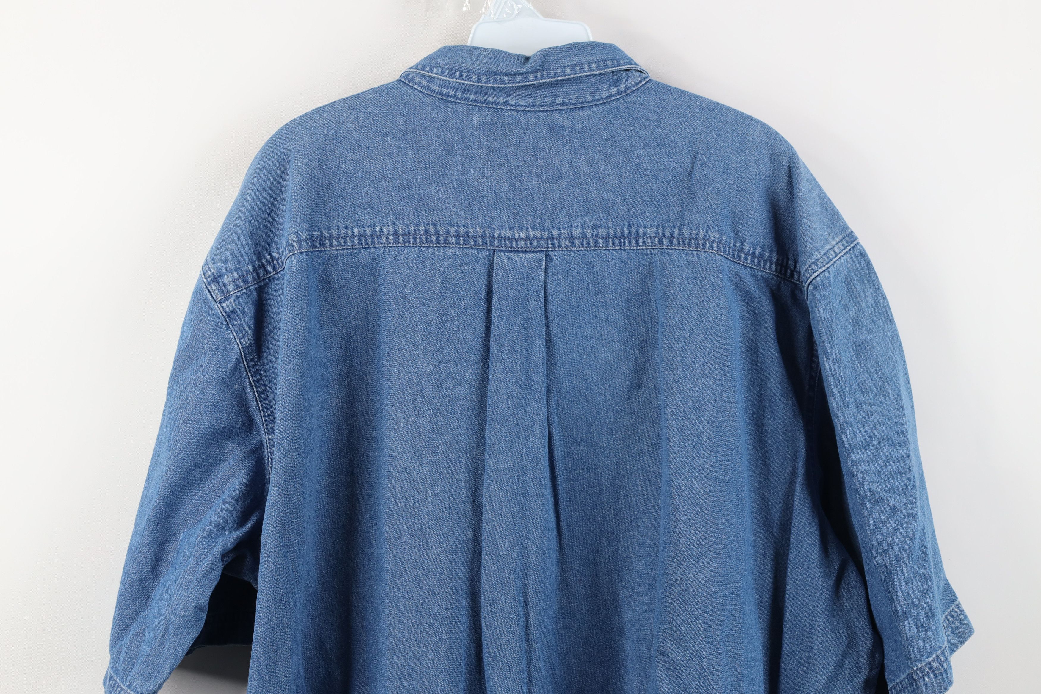 Dickies Vintage 90s Y2K Dickies Short Sleeve Denim Button Down Shirt Size US XXL / EU 58 / 5 - 15 Thumbnail