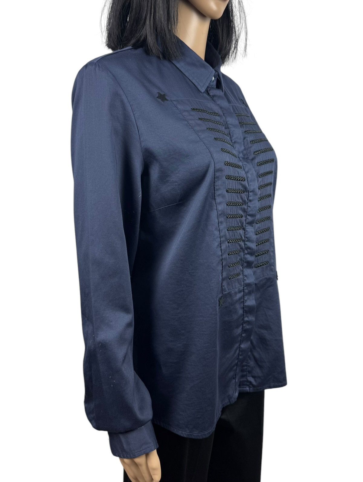 Designer Javier Simorra Shirt Blouse Cotton Button Up Embroidered Size L / US 10 / IT 46 - 5 Thumbnail