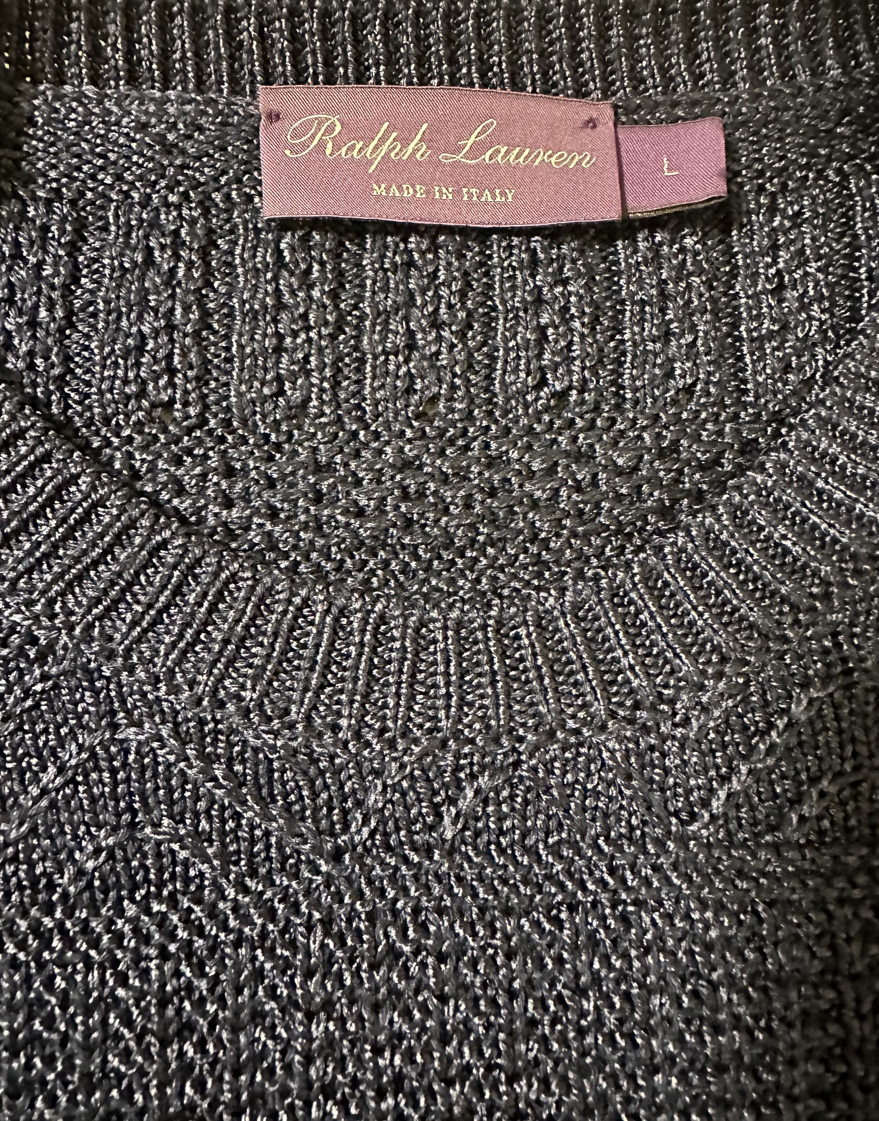Ralph Lauren Purple Label Ralph Lauren Purple Label Silk/Linen Cable Knit Sweater Size US L / EU 52-54 / 3 - 4 Thumbnail