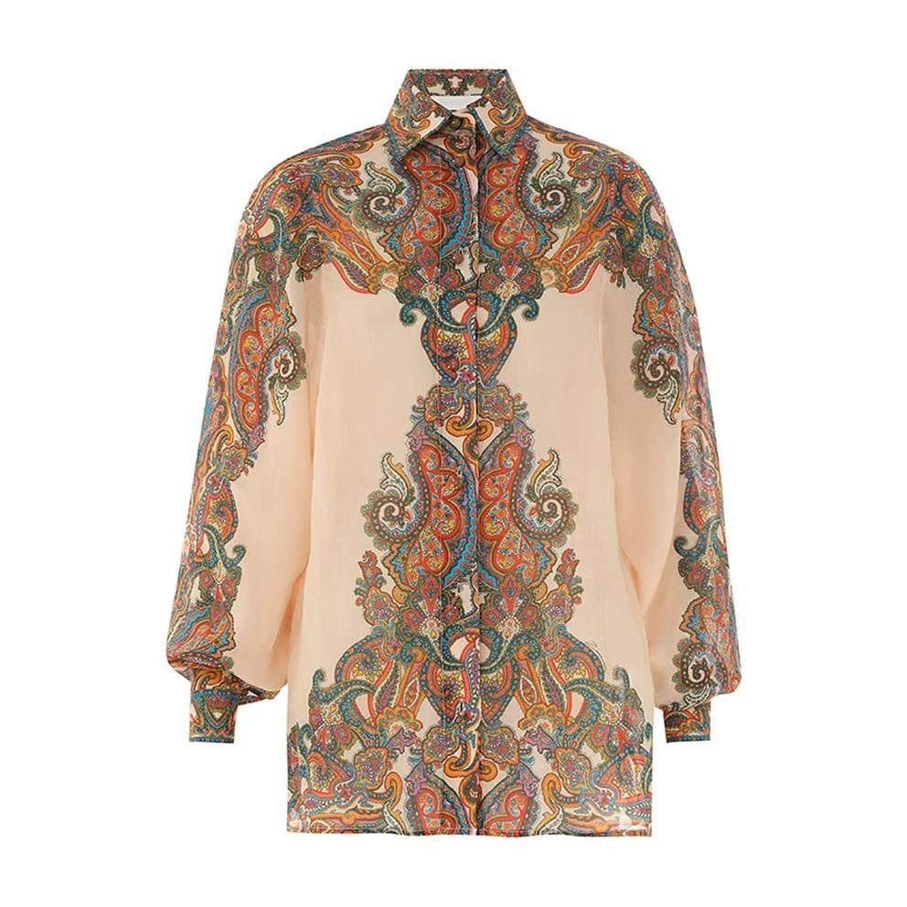 Zimmermann oc11z0525 Ottie Oversized Shirt in Multicolor Size S / US 4 / IT 40 - 1 Preview