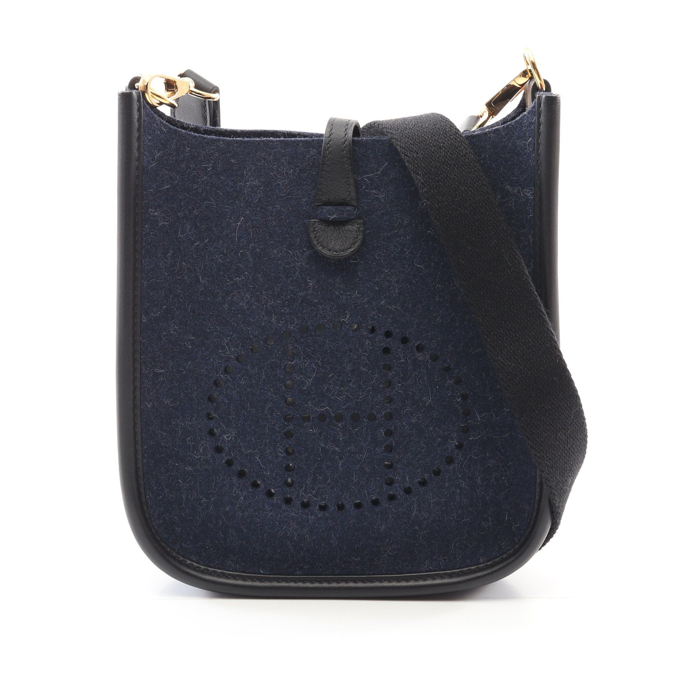 Hermes Hermes Evelyn Tpm Amazon Bleu Nui Shoulder Bag Feutre Veau Swift Navy Black Gold Hardware D Stamp Size ONE SIZE - 1 Thumbnail