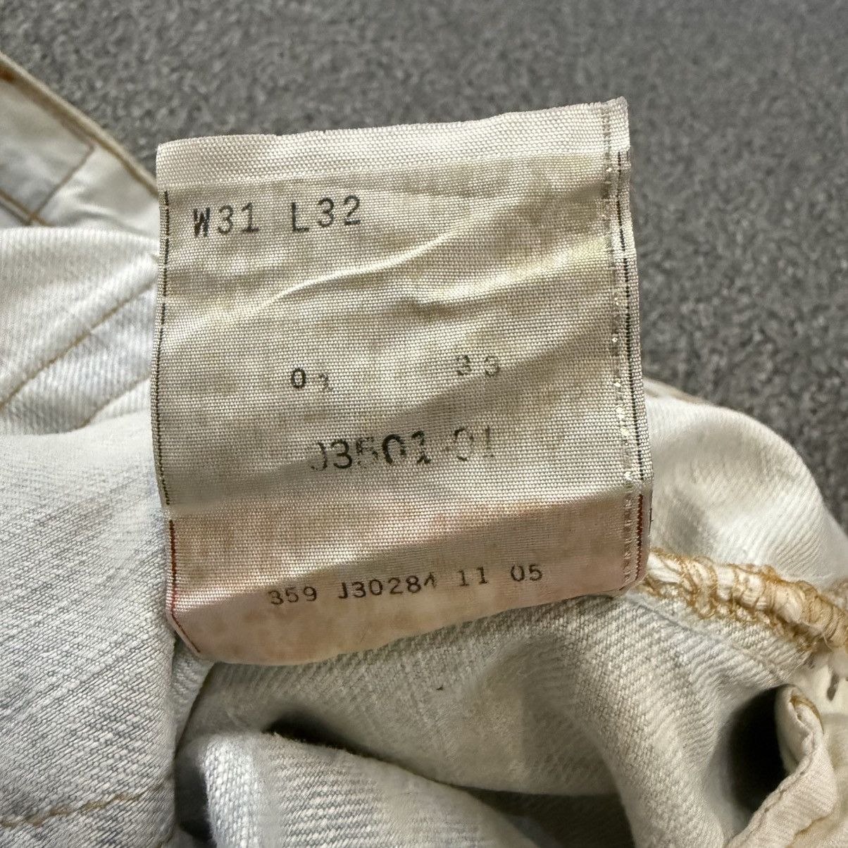 Levi's Made & Crafted y2k Splash 2 Tone Levis 501 Thrashed Denim Baggy Flared Size US 31 - 22 Thumbnail