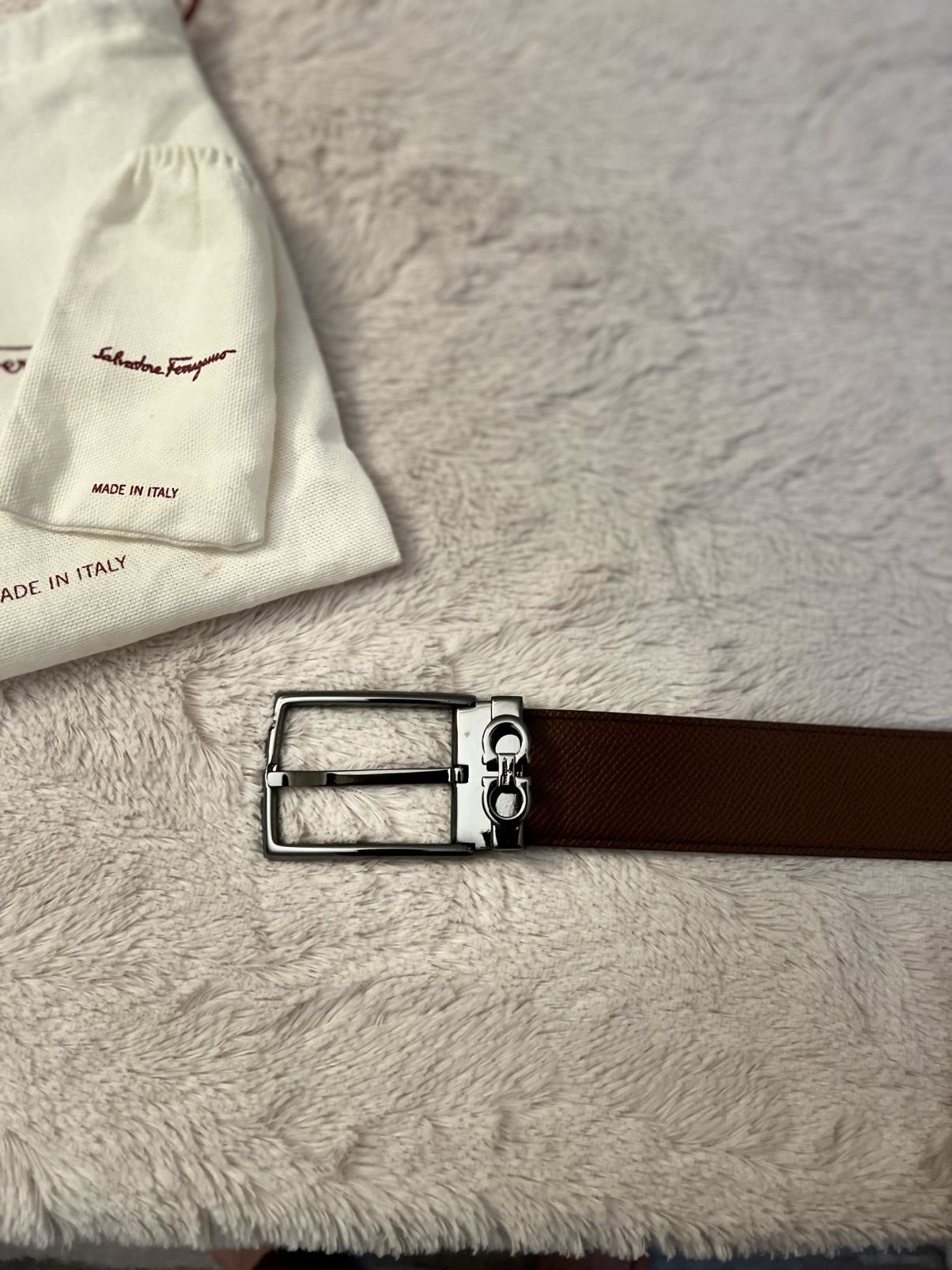Salvatore Ferragamo Ferragamo Gancini Keeper Belt 34 in / Brown – Never Used Size 34 - 3 Thumbnail