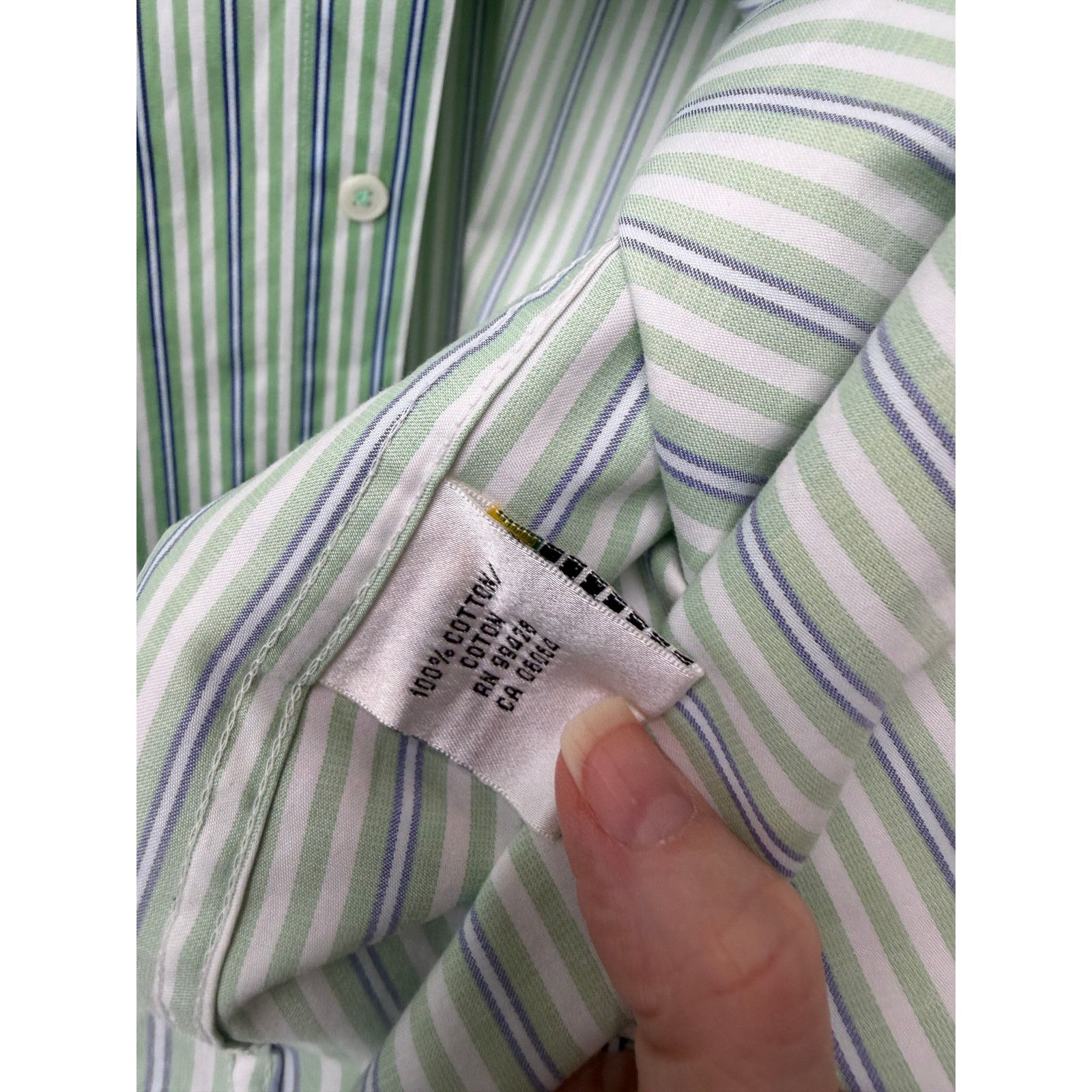 BUGATCHI Bugatchi Shaped Fit Stripe Button Front Shirt Green Men’s L Size US L / EU 52-54 / 3 - 13 Thumbnail
