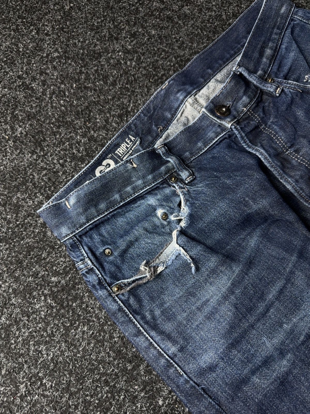 G-Star 00s Y2K G-Star RAW 3301 Straight Jeans Vintage Wash Size US 35 - 7 Thumbnail
