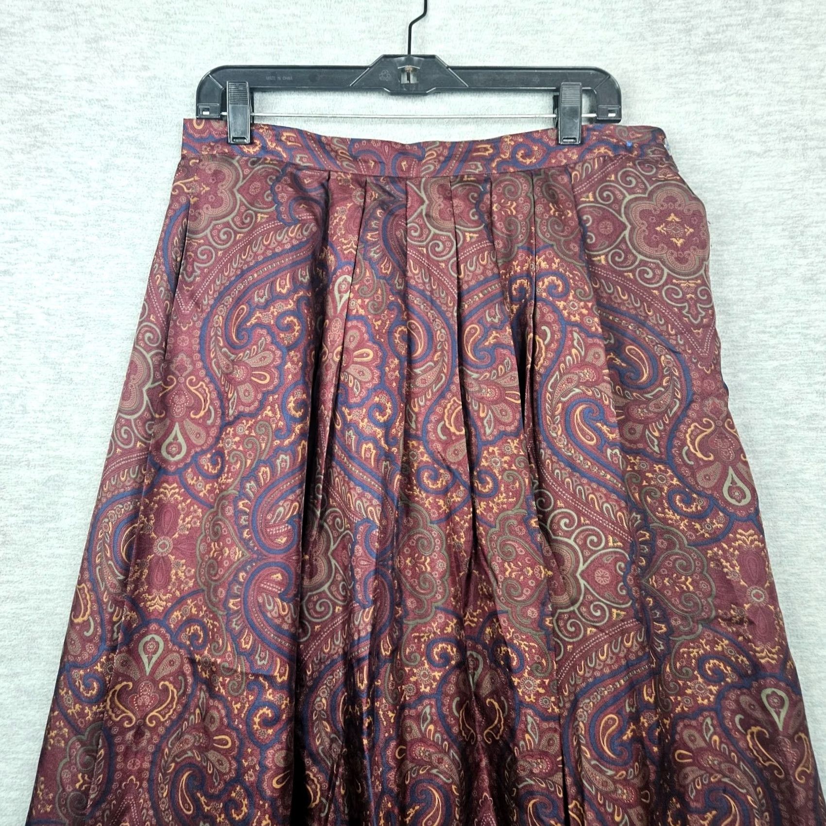 Vintage Vtg Private Agenda Womens Silk Maxi Skirt Paisley Sz 14 Size 36" / US 14 / IT 50 - 7 Thumbnail