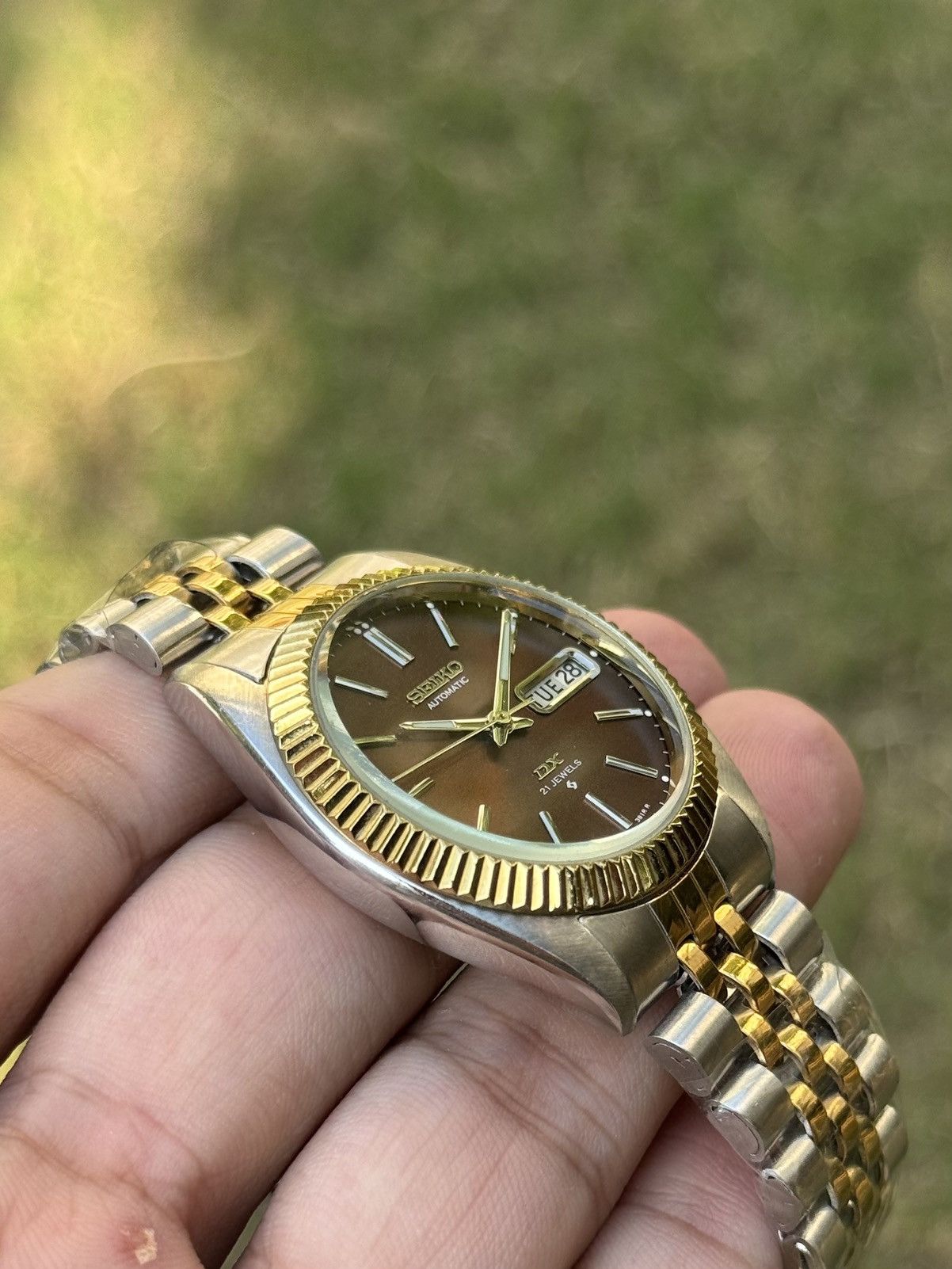 Seiko Seiko 5 DX Fluted Bezel Automatic 6309 Japanese mens Watch Size 36 - 8 Thumbnail