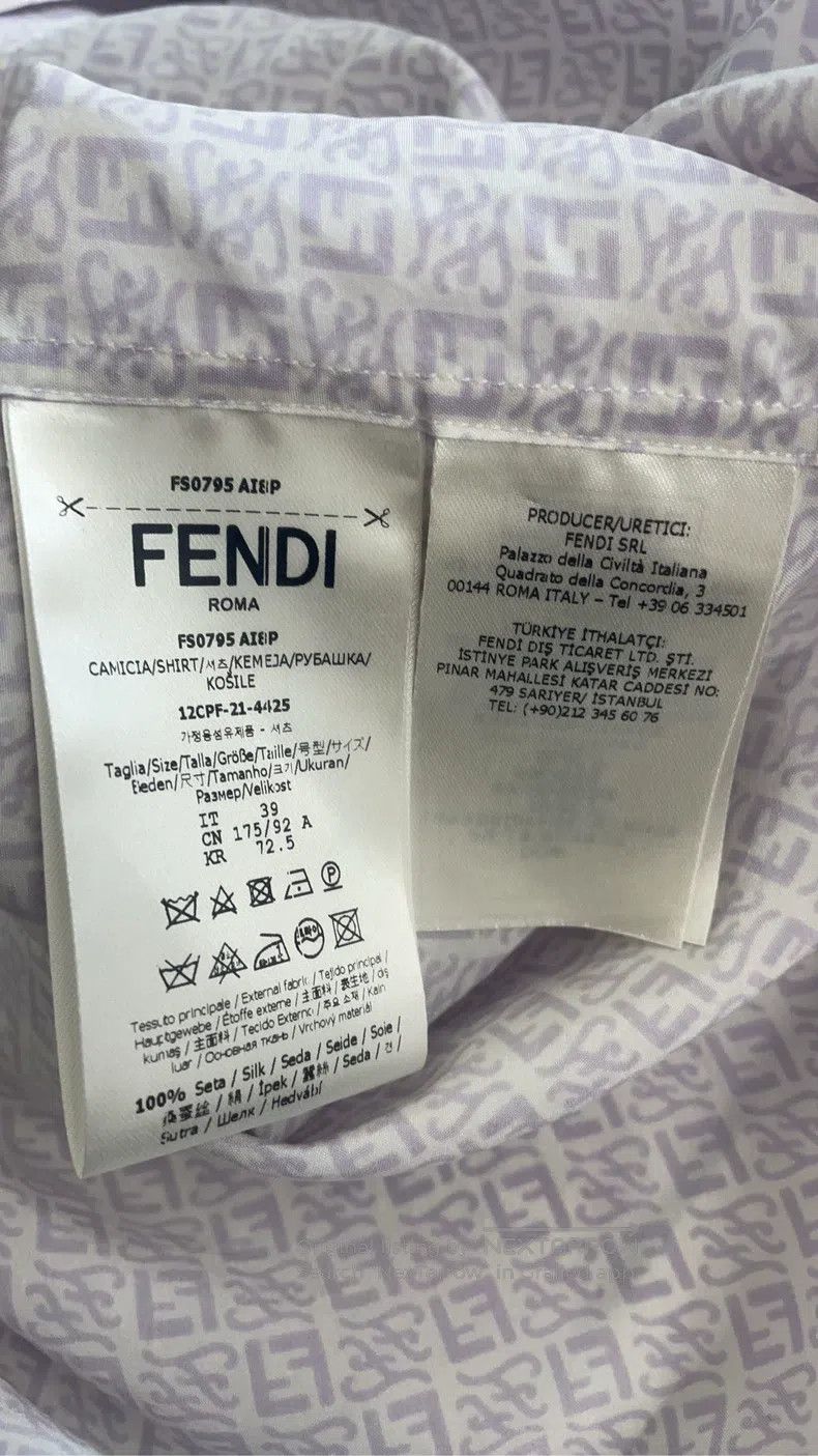 Fendi Fendi size 39 Logo Print Shirt Size US M / EU 48-50 / 2 - 4 Thumbnail