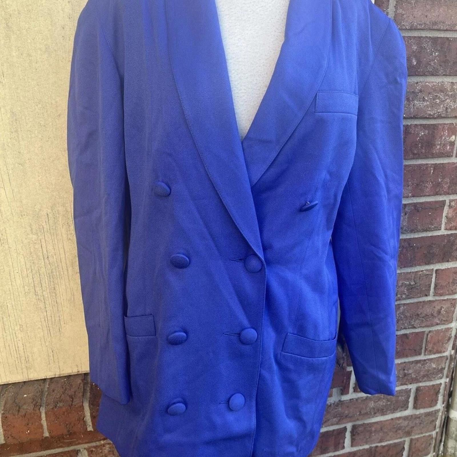 Other Blue vintage 80s blazer with shoulder pads, Size M / US 6-8 / IT 42-44 - 3 Thumbnail