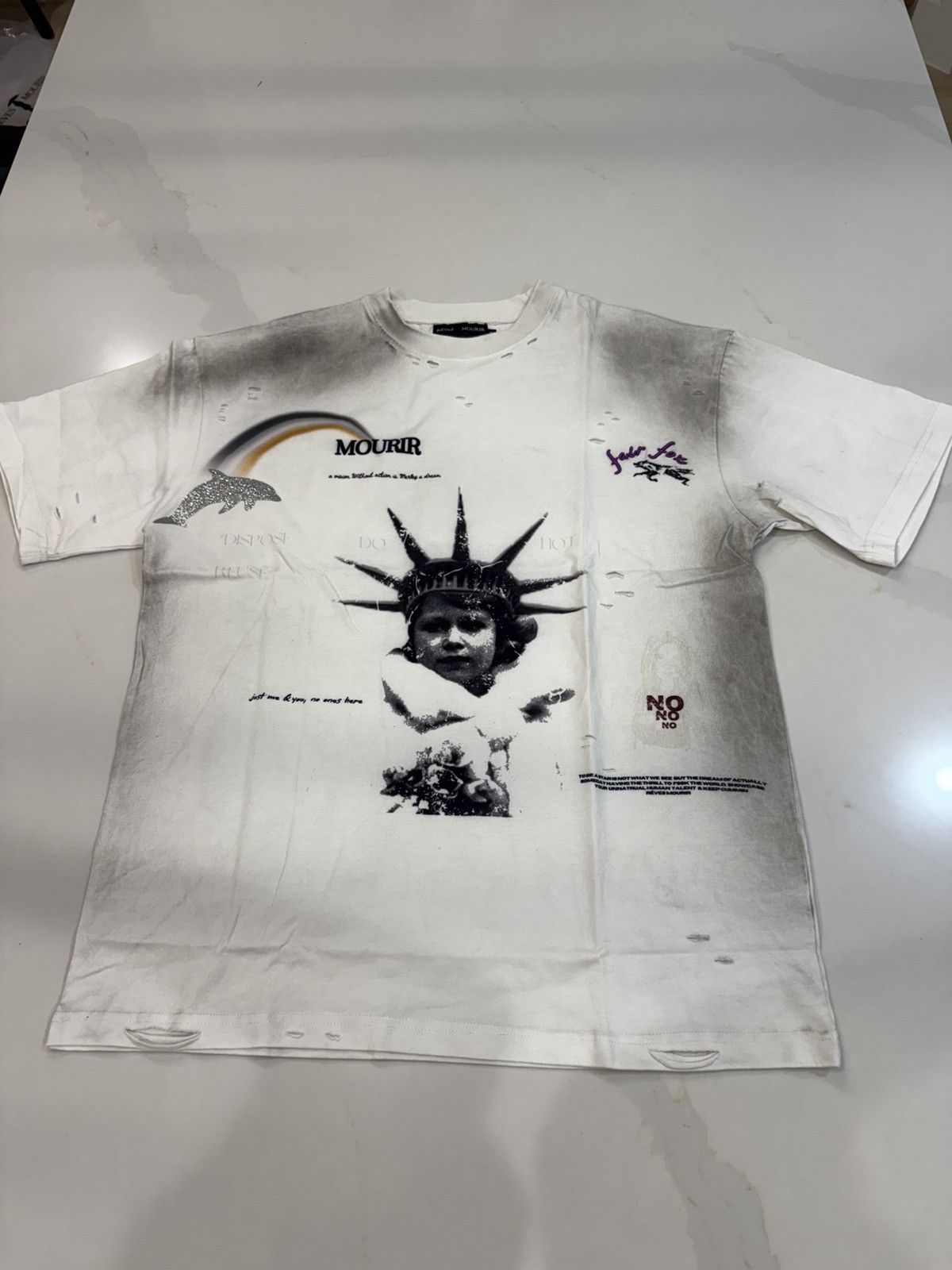 Other Mourir Distressed Statue of Liberty Print Tee - Size US M / EU 48-50 / 2 - 1 Thumbnail