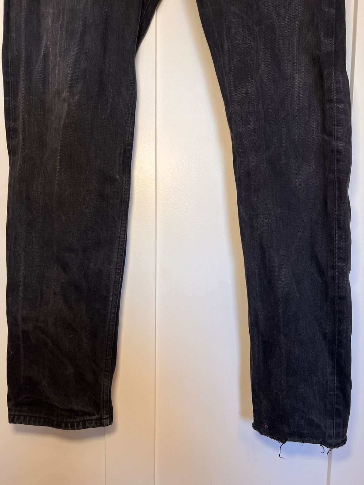 Naked & Famous Vintage Naked & Famous black raw selvedge denim slim jeans Size US 33 - 6 Thumbnail