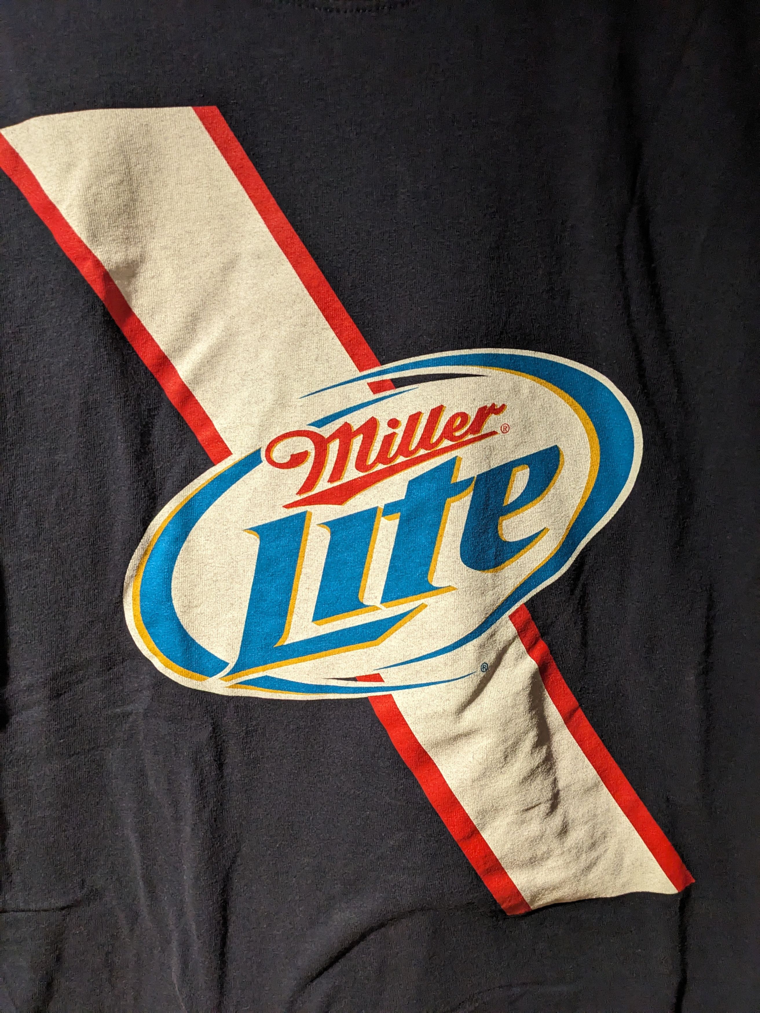 Anvil × Vintage Vintage 90s Miller Light Alcohol Beer Blue X-Large T-Shirt Size US XL / EU 56 / 4 - 2 Thumbnail