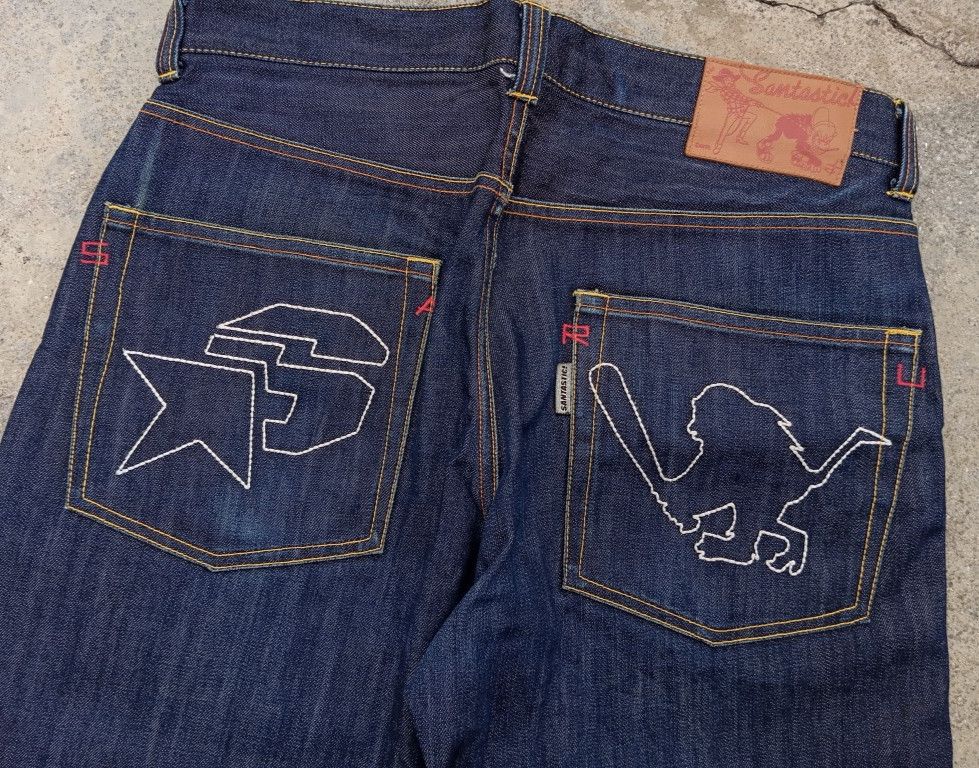 Japanese Brand Tokyo Tribe 💥 Santastic SARU Denim Jeans 😎 Manga Japan Size US 34 / EU 50 - 1 Thumbnail