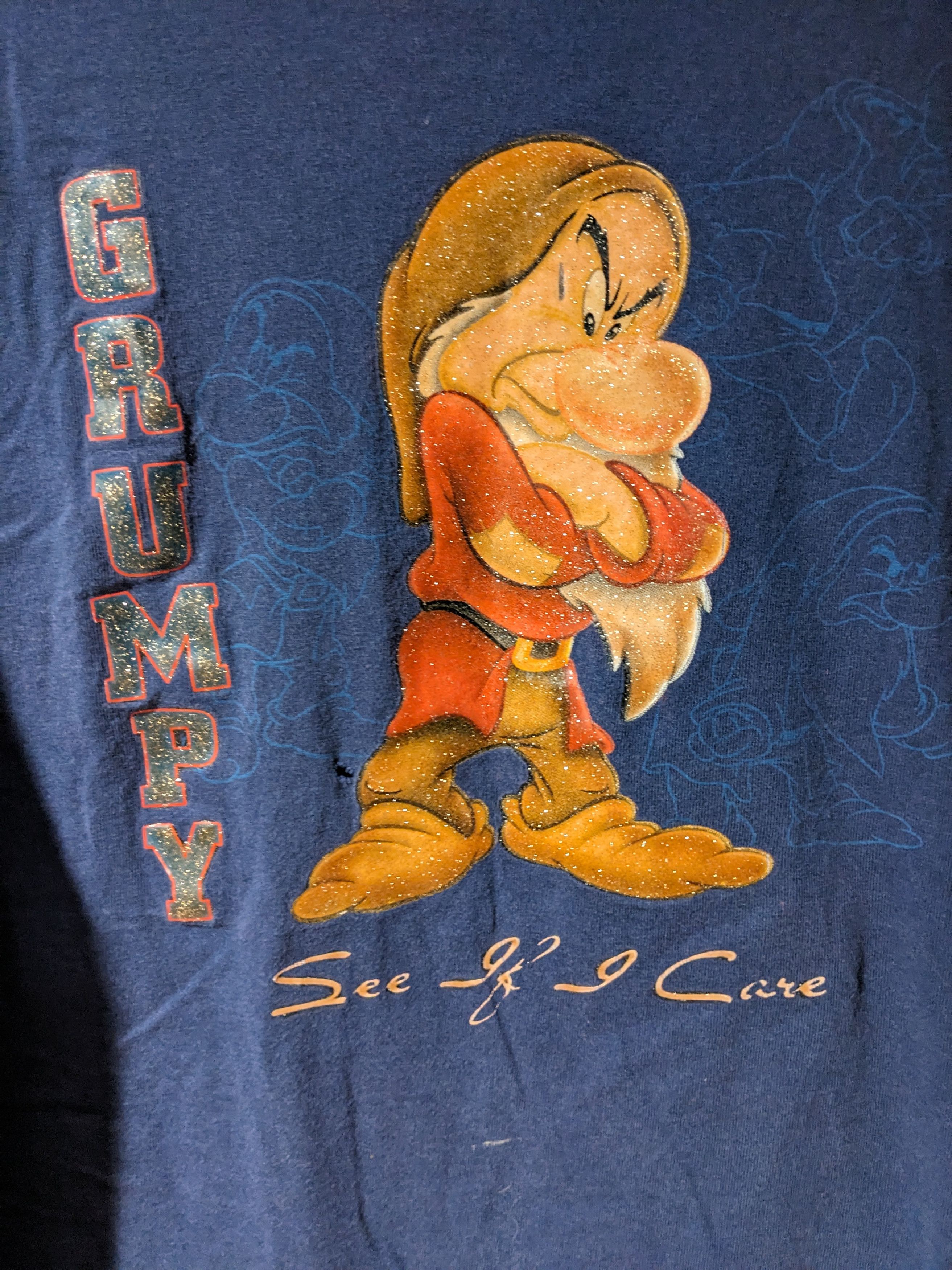 Disney × Vintage Vintage Y2K Disney Grumpy Seven Dwarfs Blue Large T-Shirt Size US L / EU 52-54 / 3 - 2 Thumbnail