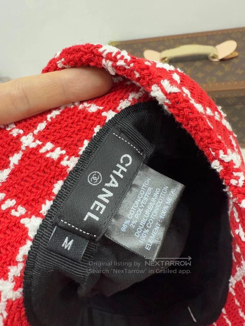 Chanel New Chanel Red Plaid Fisherman Hat. Size ONE SIZE - 6 Thumbnail