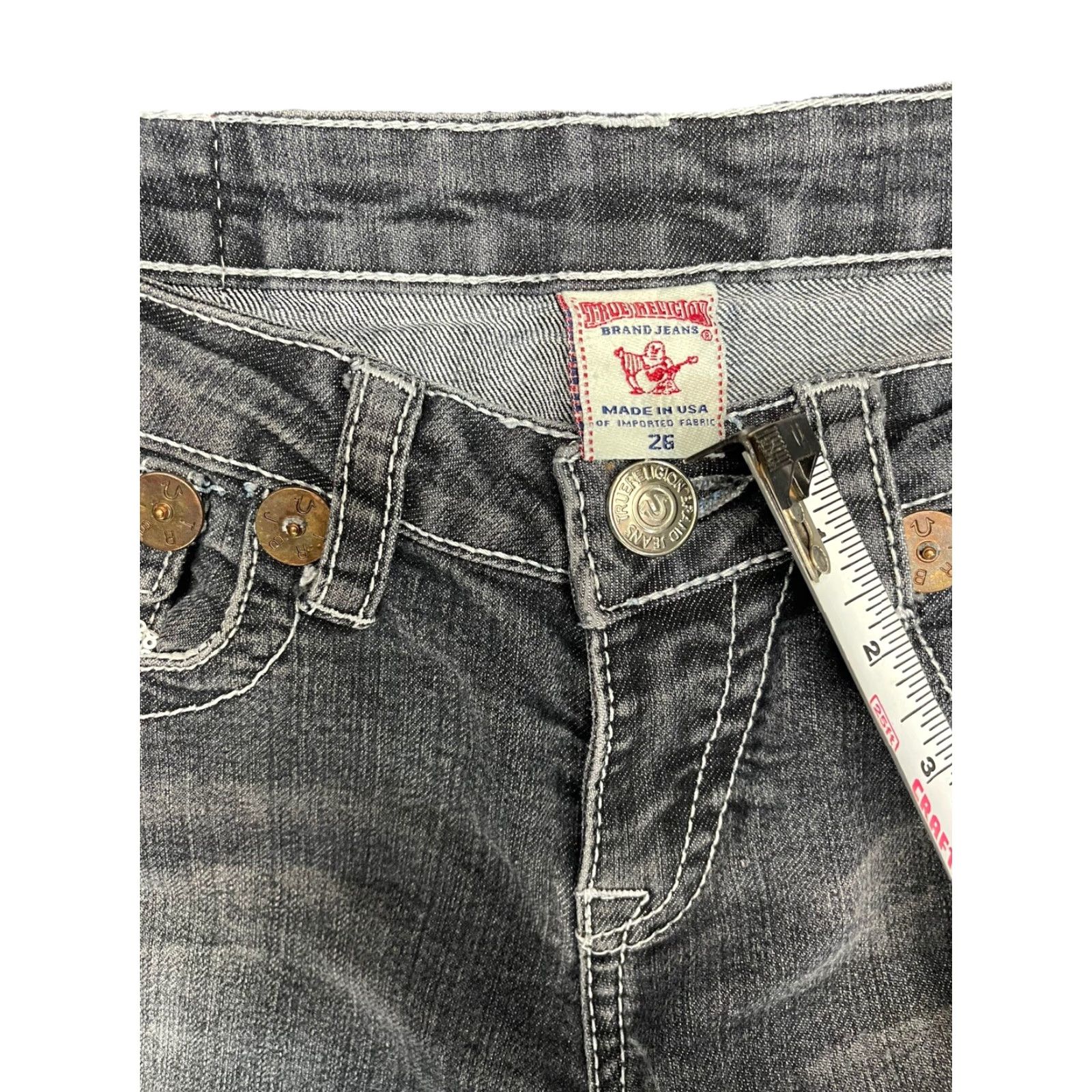 True Religion True Religion Jeans Joey Super T World Tour Distressed USA 26x33 Denim Straight Mens Jeans Blue Jean 100% Cotton Size US 26 / EU 42 - 3 Thumbnail