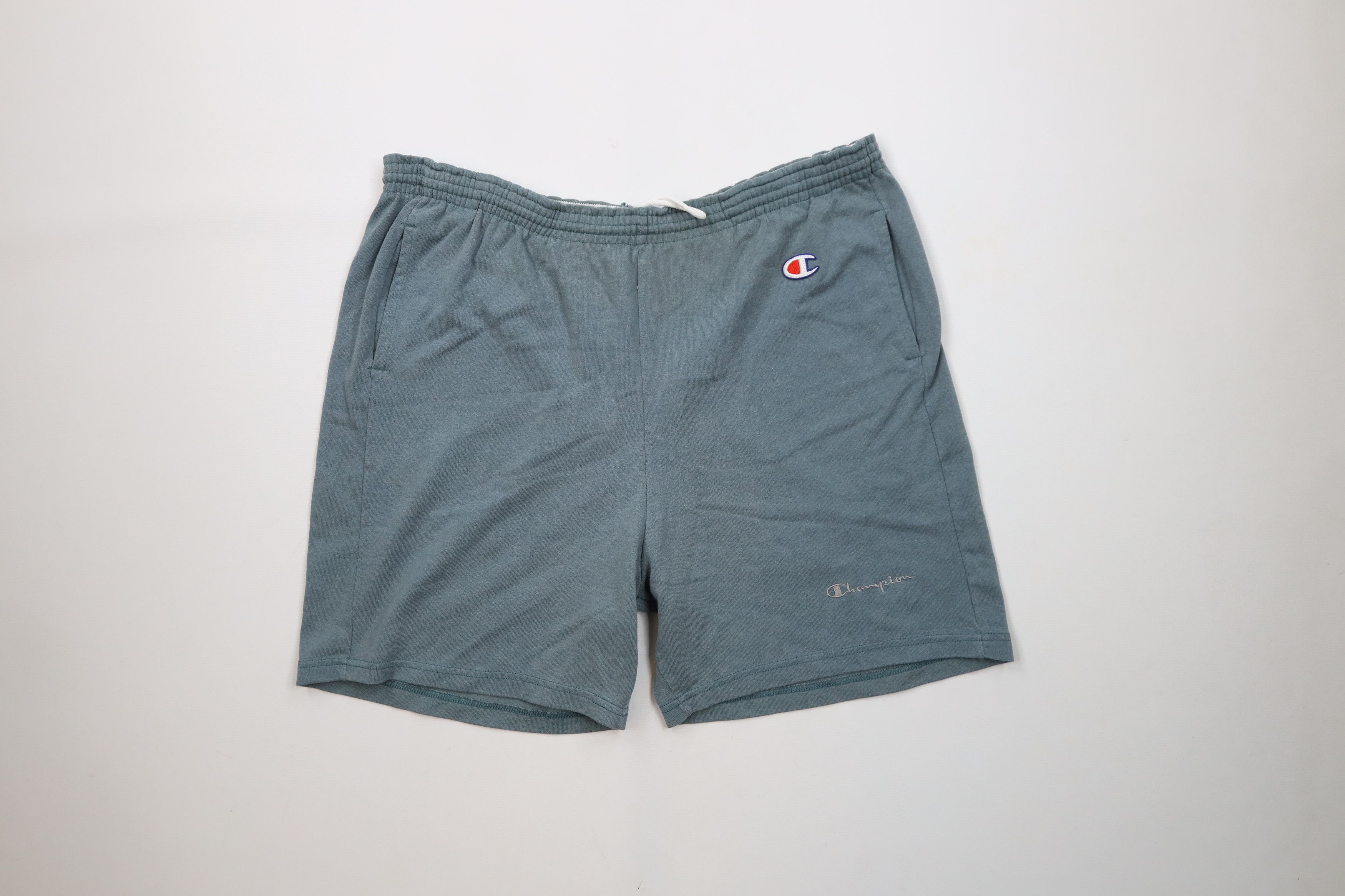 Champion × Vintage Vintage 80s 90s Champion Above Knee Shorts Teal Cotton AS IS Size US 36 / EU 52 - 1 Thumbnail