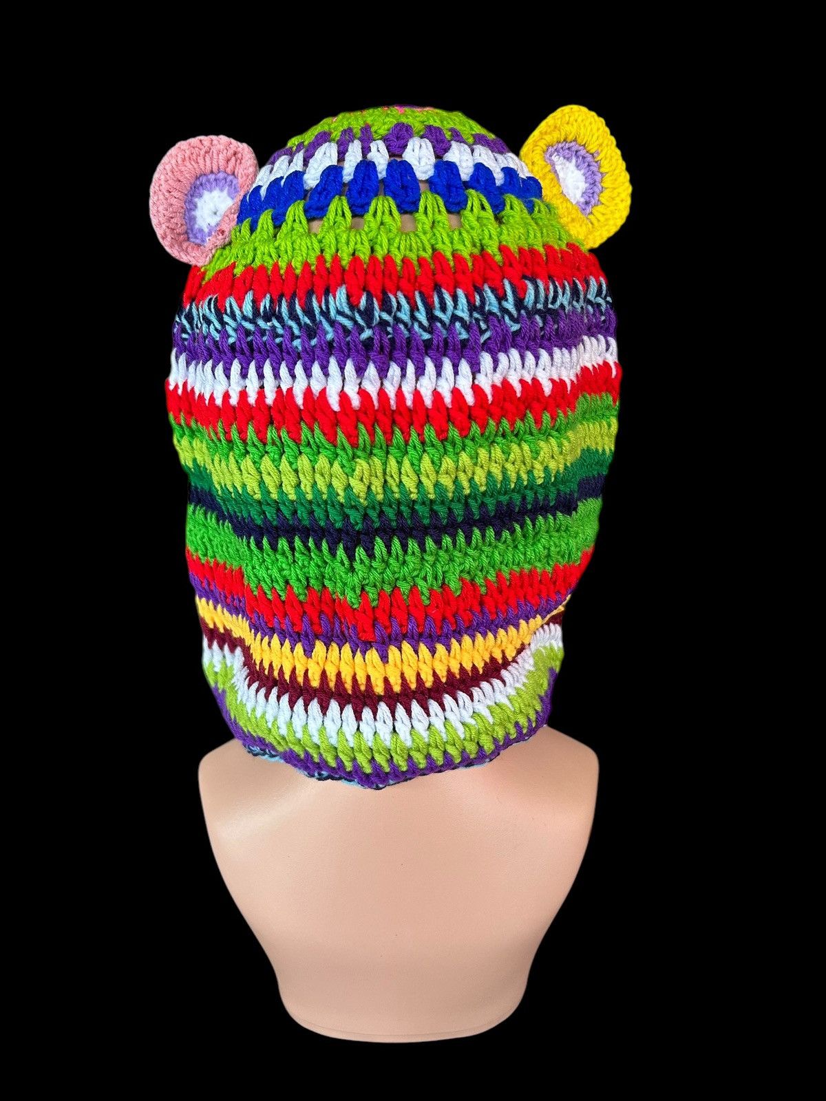 Japanese Brand × Kapital × Vintage Rare Balaclava Masked Crochet Knitted Handmade Size ONE SIZE - 5 Thumbnail