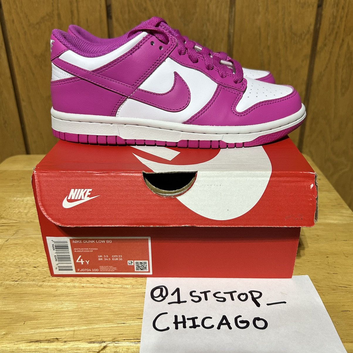 Nike Nike Dunk Low Fuchsia Pink FJ0704-100 GS 4Y 5.5W Women’s NEW Size US 5.5 / IT 35.5 - 1 Thumbnail