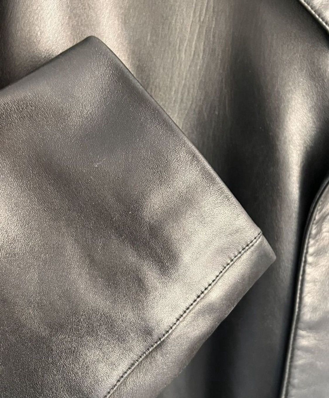 Hermes Hermes Leather Lambskin Logo Detail Jacket Black Size US L / EU 52-54 / 3 - 5 Thumbnail