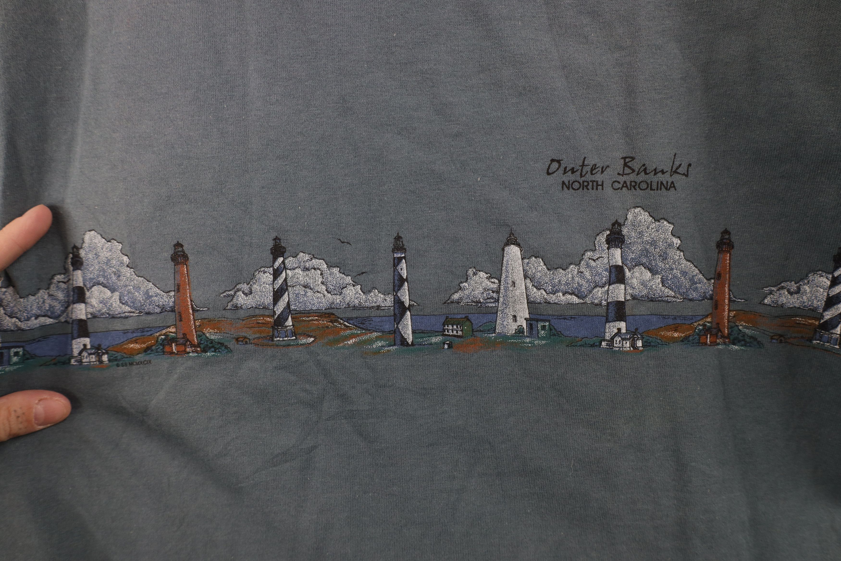 Vintage Deadstock Vintage 90s Streetwear Lighthouse Print T-Shirt Size US L / EU 52-54 / 3 - 5 Thumbnail
