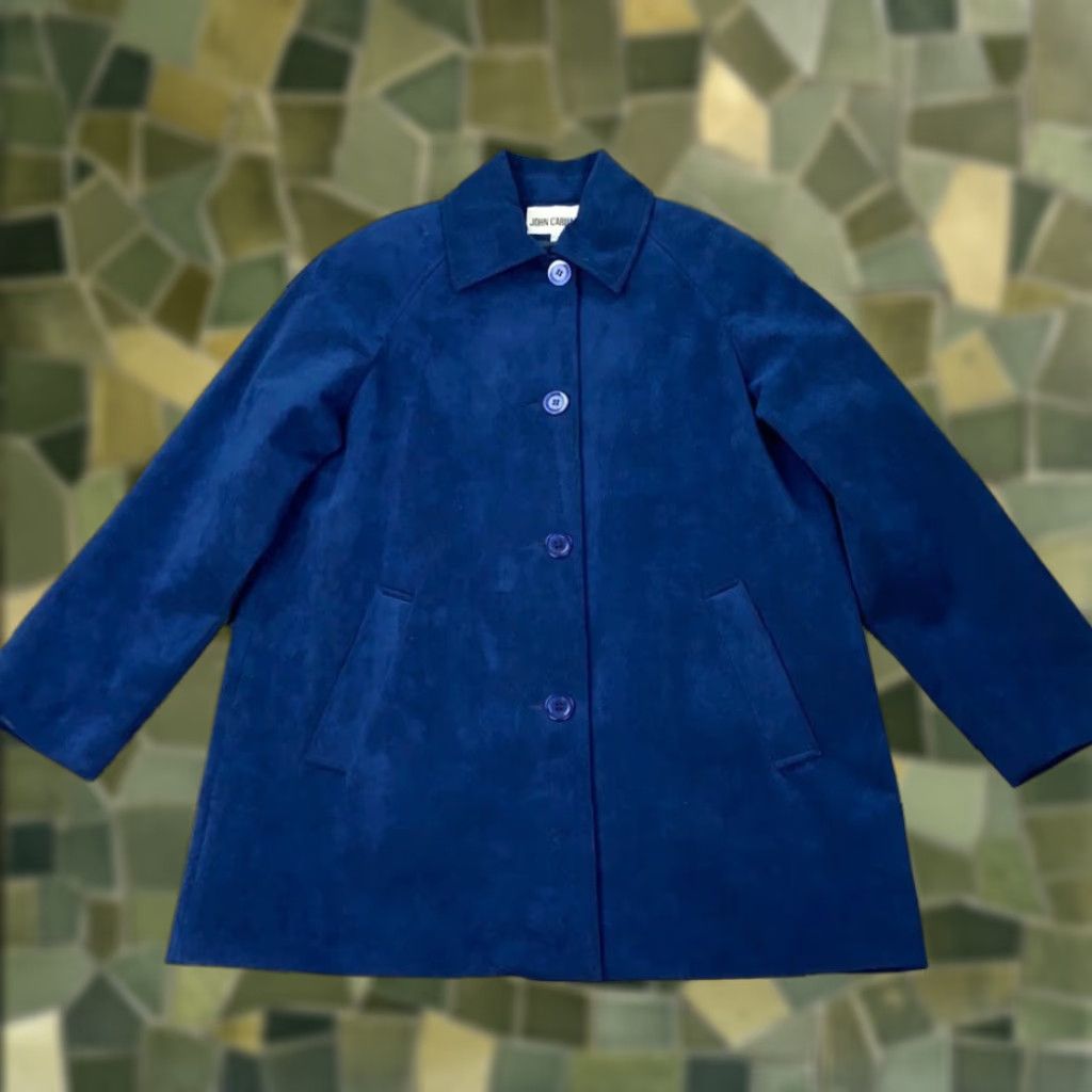 Black Diamond VINTAGE Black Diamond Women's Jacket Short Coat Faux Velvet Blue 12P Retro 90s Formal Size XL / US 12-14 / IT 48-50 - 1 Thumbnail