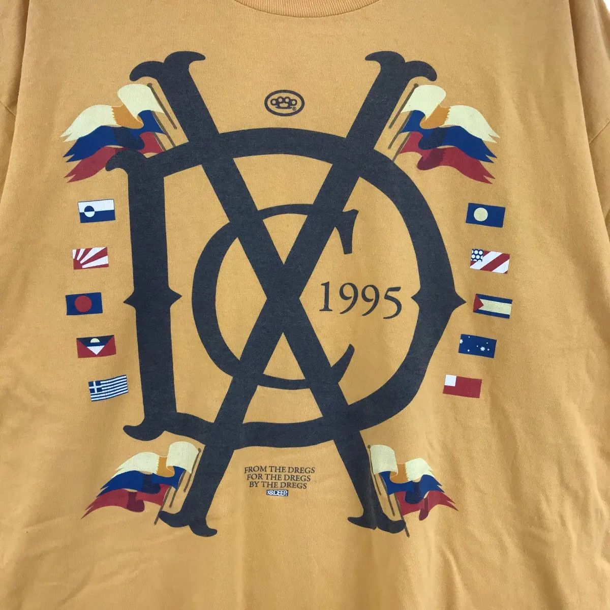 Vintage 10DEEP 1995 USA Brand Multi Flags Print Streetwear Size US XL / EU 56 / 4 - 5 Thumbnail