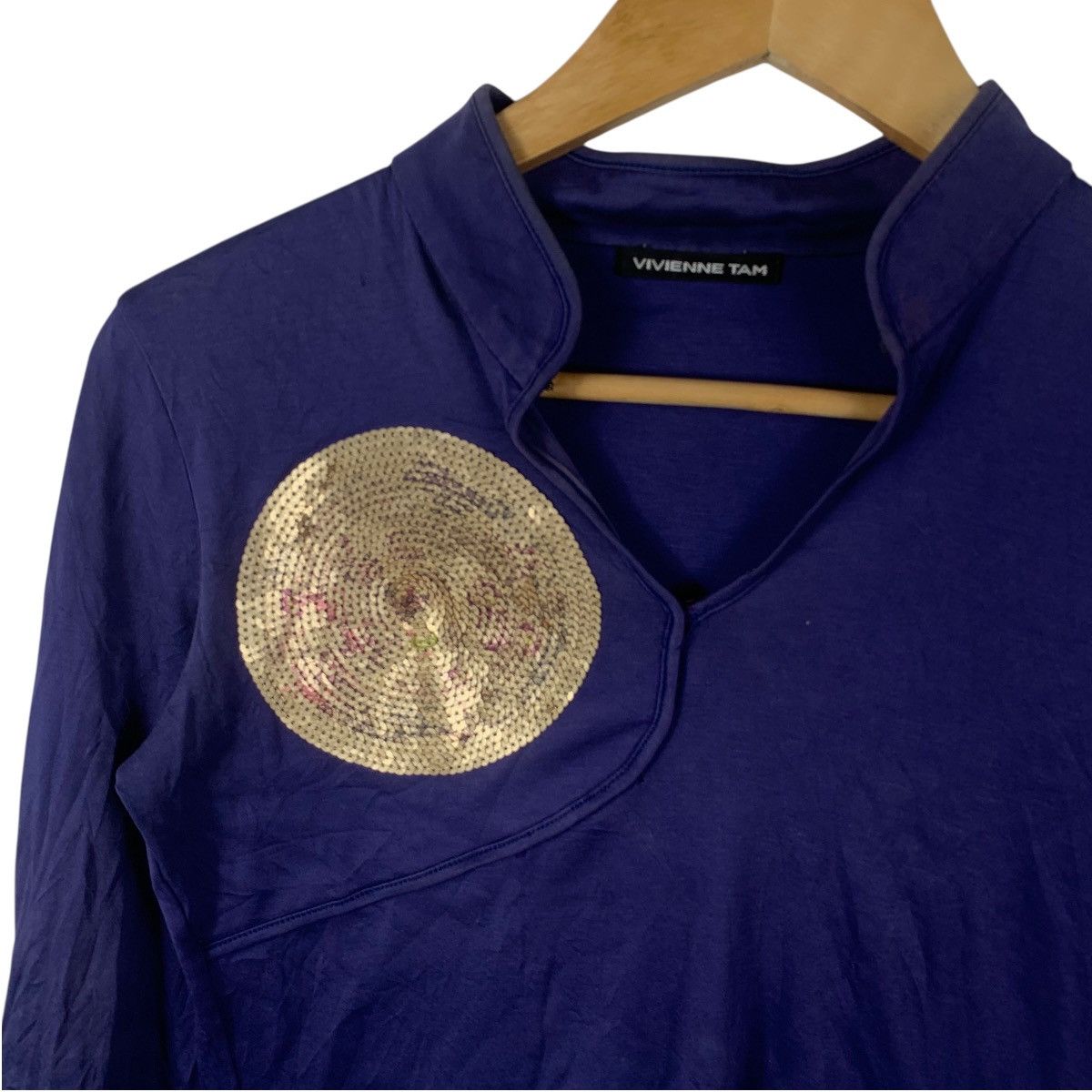 Vivienne Tam Vintage VIVIENNE TAM NEW YORK Sequinned Blouse Tee Shirt Top Size XS / US 0-2 / IT 36-38 - 7 Thumbnail