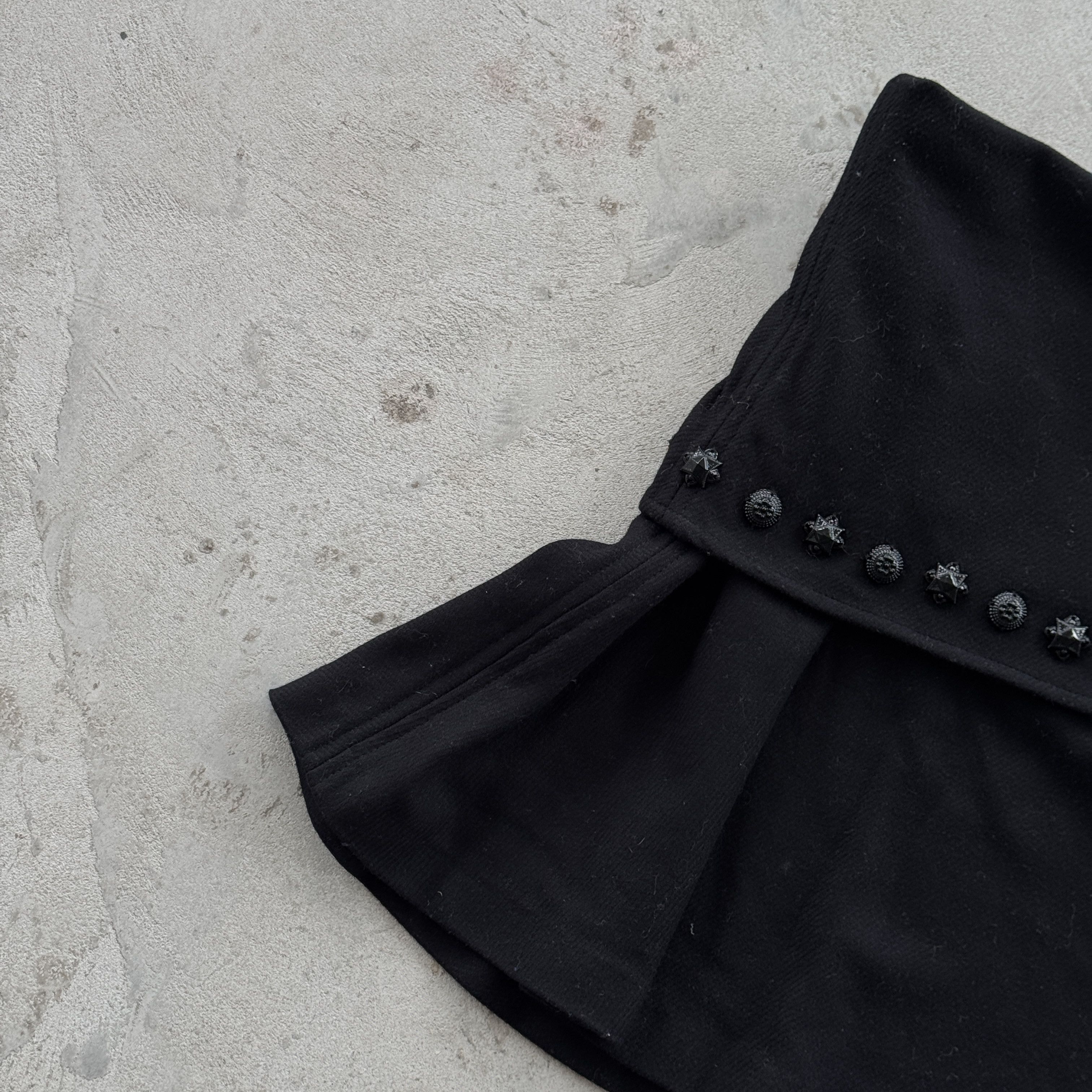 Burberry Burberry Merino Wool Cashmere Blend Mini Skirt Black Size 29" - 3 Thumbnail