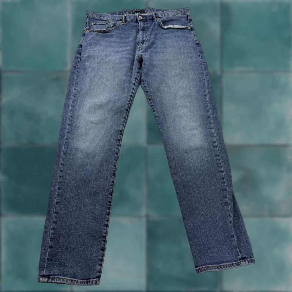 Gap Gap Jeans Mens 36x30 Blue Medium Wash Straight Stretch Denim Slim Pants Size US 36 / EU 52 - 1 Thumbnail