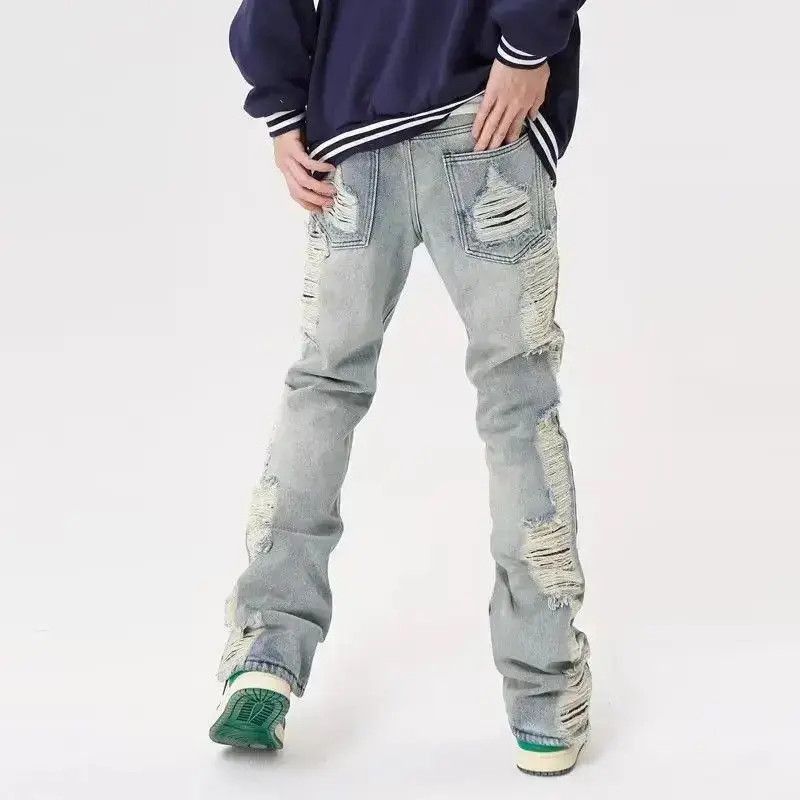Japanese Brand Ropa Grunge Y2K Streetwear Hole Ripped Baggy Jeans Pants Size US 32 / EU 48 - 2 Thumbnail