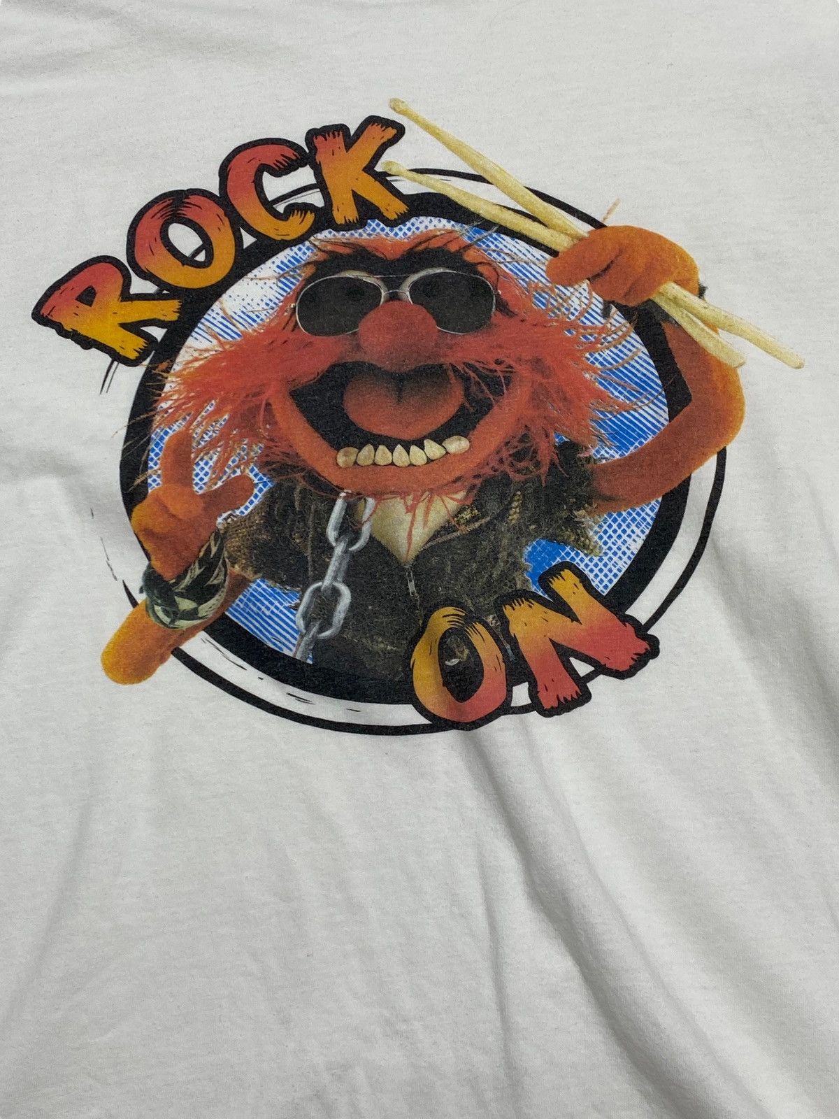 Vintage Vintage ROCK ON MUPPET White T Shirt Big Logo M Size US XL / EU 56 / 4 - 2 Thumbnail