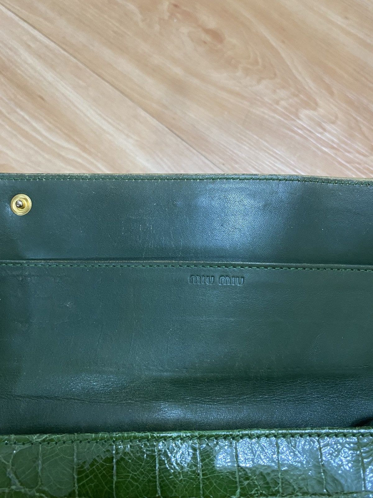 Miu Miu Miu miu crocodile green leather long wallet rare colour Size ONE SIZE - 13 Thumbnail