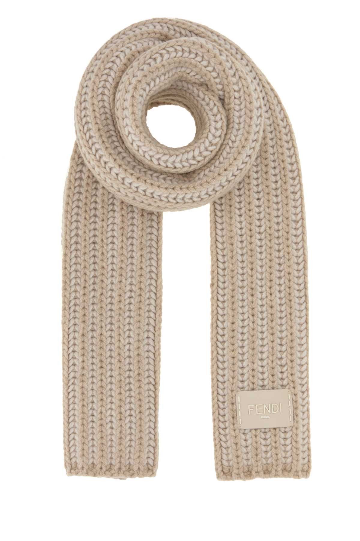 Fendi Sand Wool Blend Scarf Size ONE SIZE - 1 Thumbnail