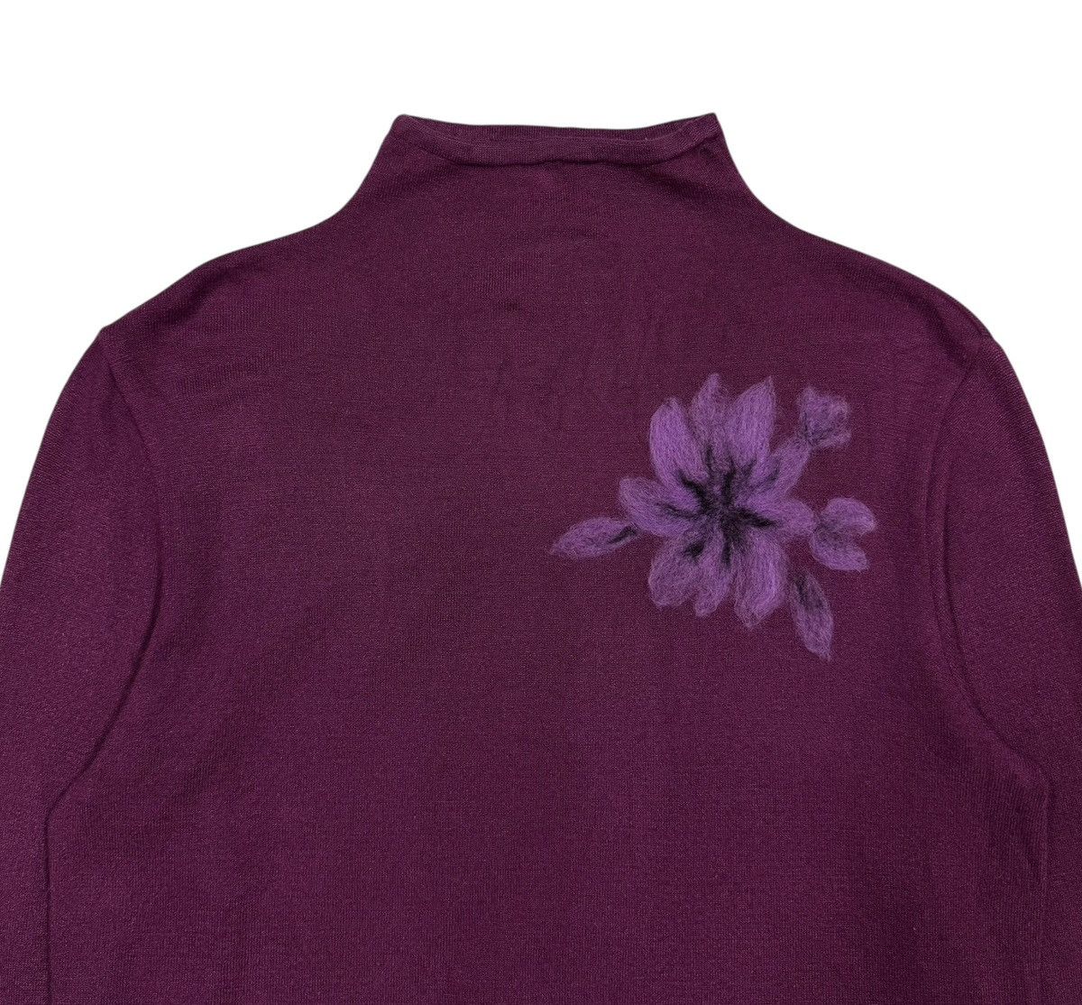 Kenzo Vtg🔥Kenzo High Neck Jumper Mohair Flowers Embossed Knitwear Size US M / EU 48-50 / 2 - 3 Thumbnail