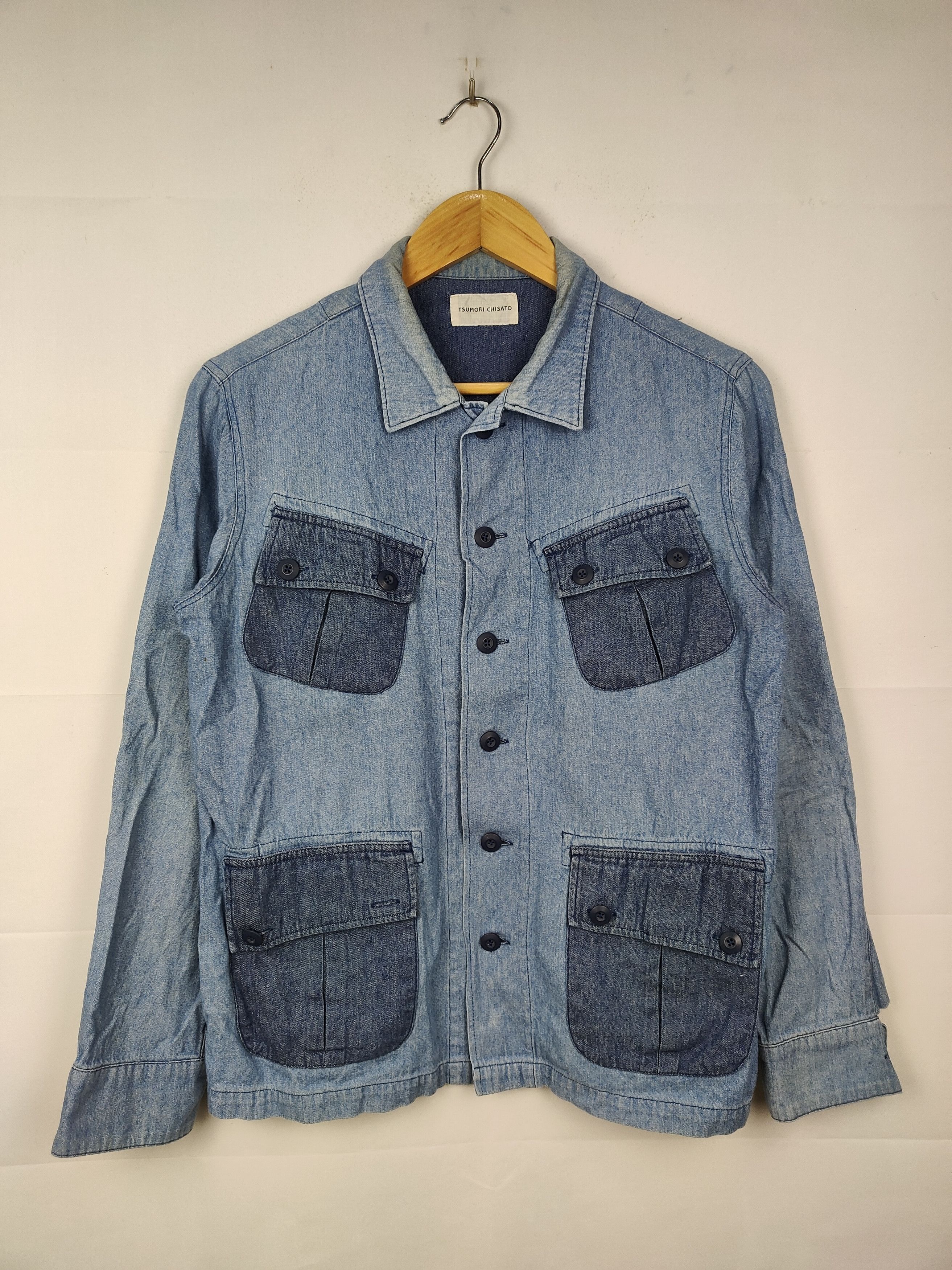 Tsumori Chisato Tsumori Chisato two-tone denim jacket with four pockets. Size US S / EU 44-46 / 1 - 1 Thumbnail