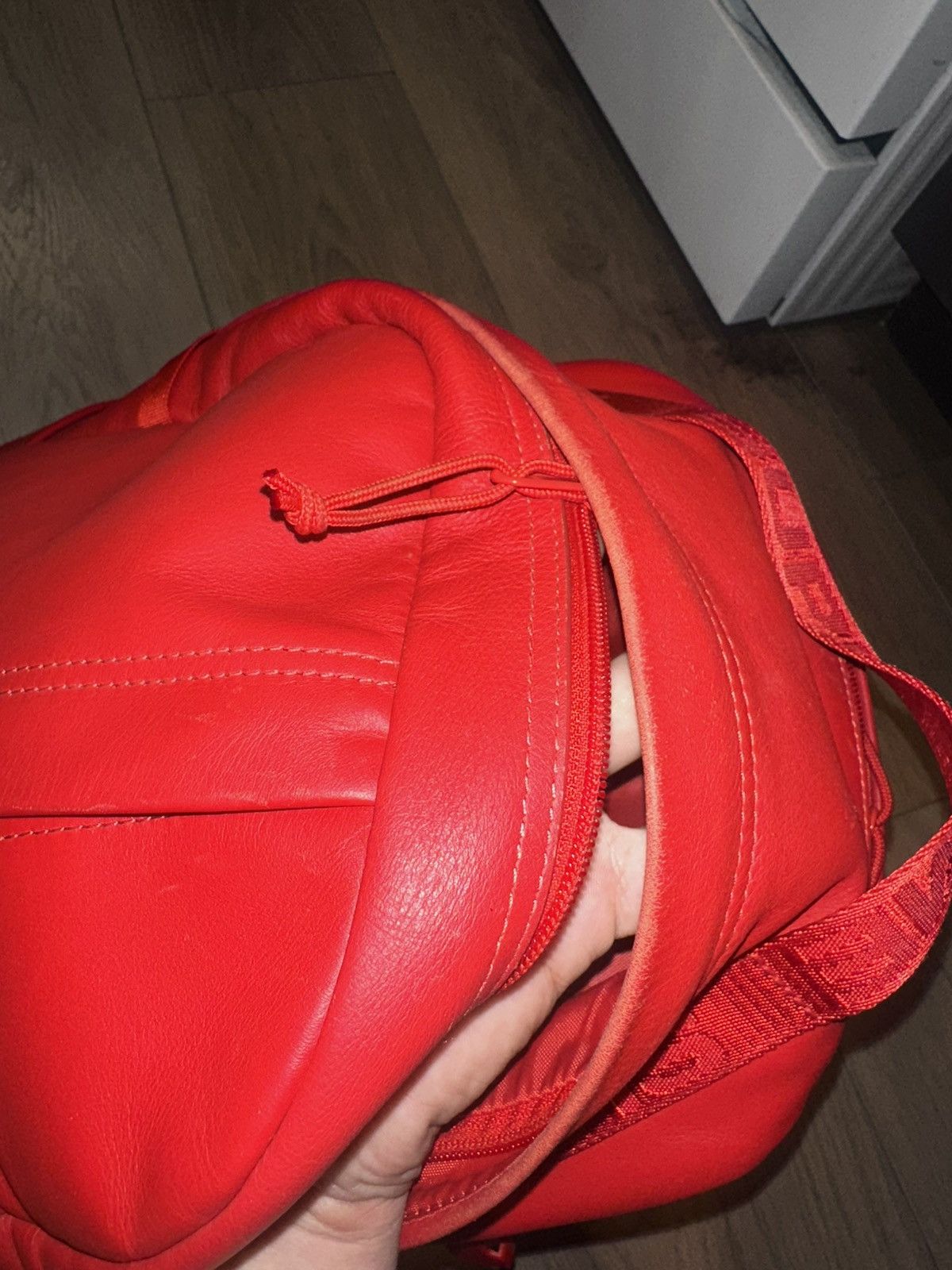 Supreme Supreme - Leather Backpack Red Size ONE SIZE - 16 Thumbnail