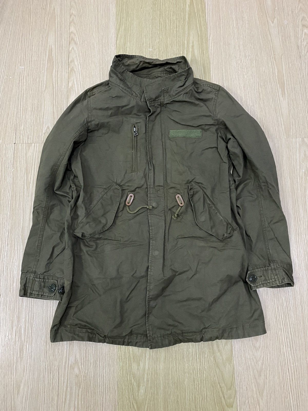 image of Ships x Ships Jet Blue Japan Military Style Long Jacket in Green, Men's (Size Large)