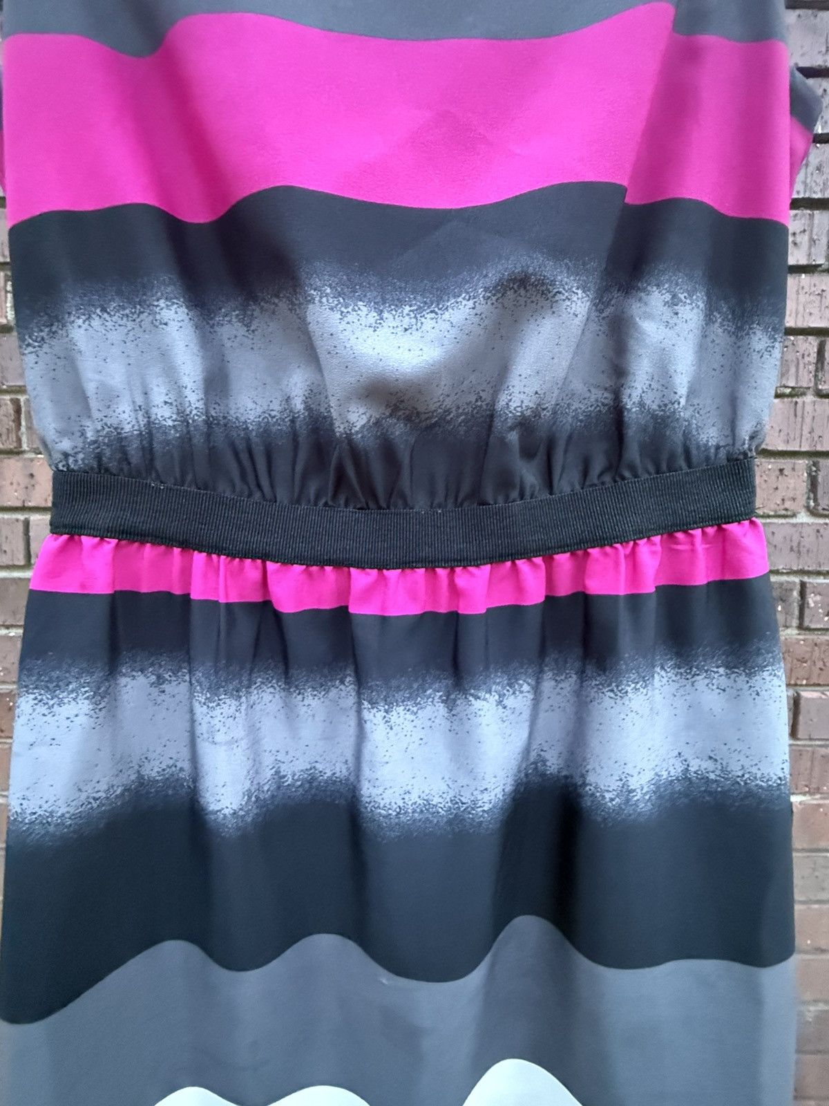 Loft Ann Taylor LOFT Striped Pink Gray Sleeveless Dress size XSP Size XS / US 0-2 / IT 36-38 - 2 Thumbnail