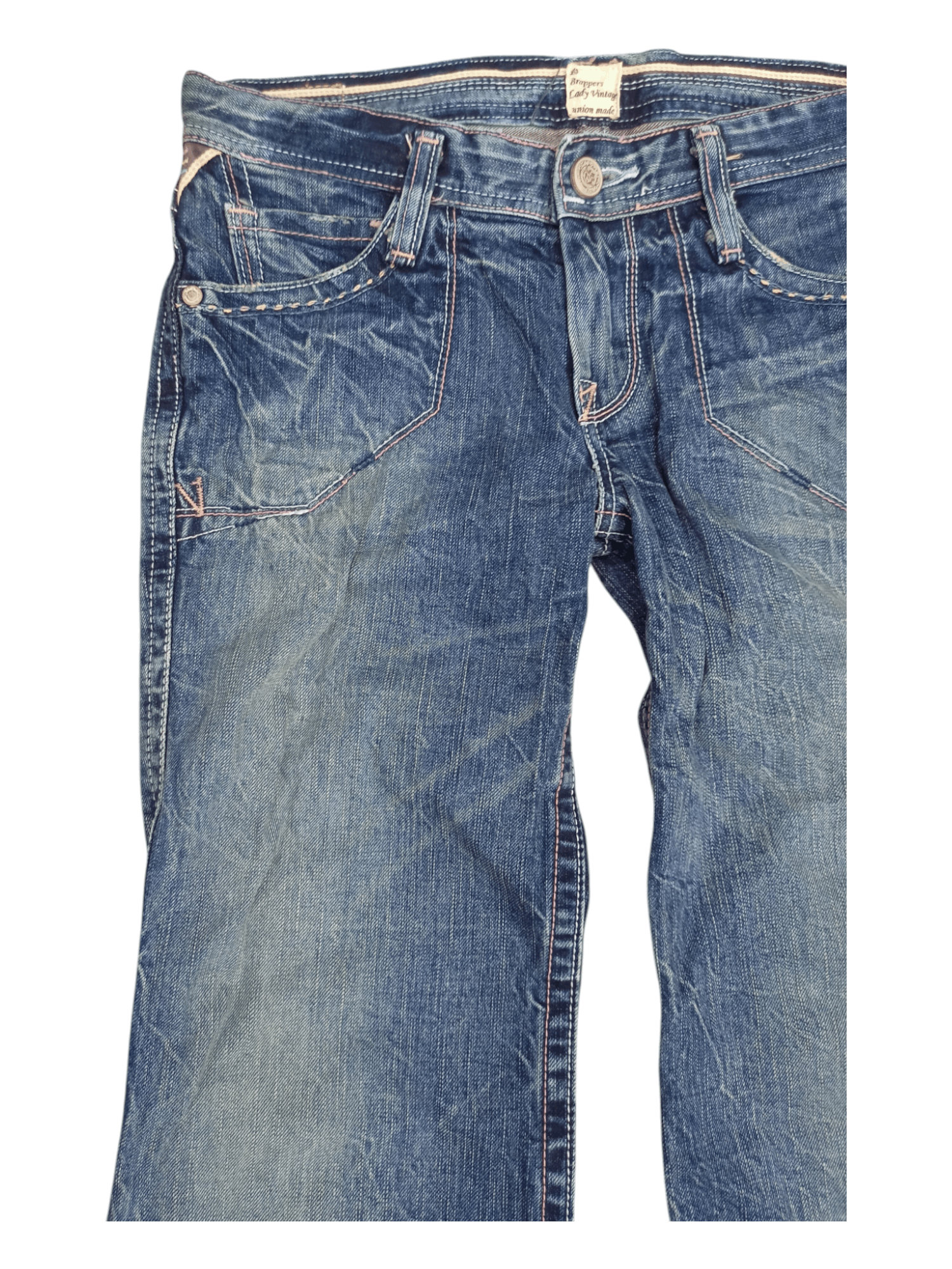 Japanese Brand Vintage Brappers Union Made Low Rise Flare Jeans Size 27" / US 4 / IT 40 - 4 Thumbnail