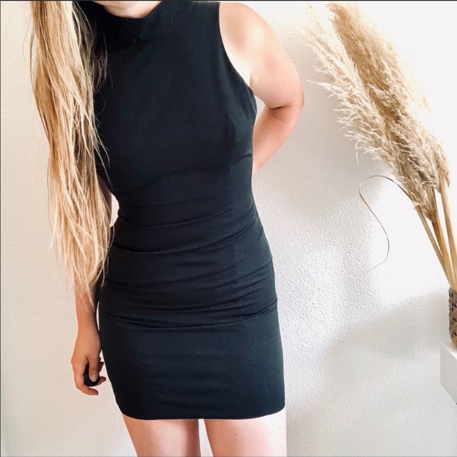 Vintage HUGO BUSCATI VINTAGE 80s LBD Black Tank Bodycon Mini Dress Size XS / US 0-2 / IT 36-38 - 1 Thumbnail
