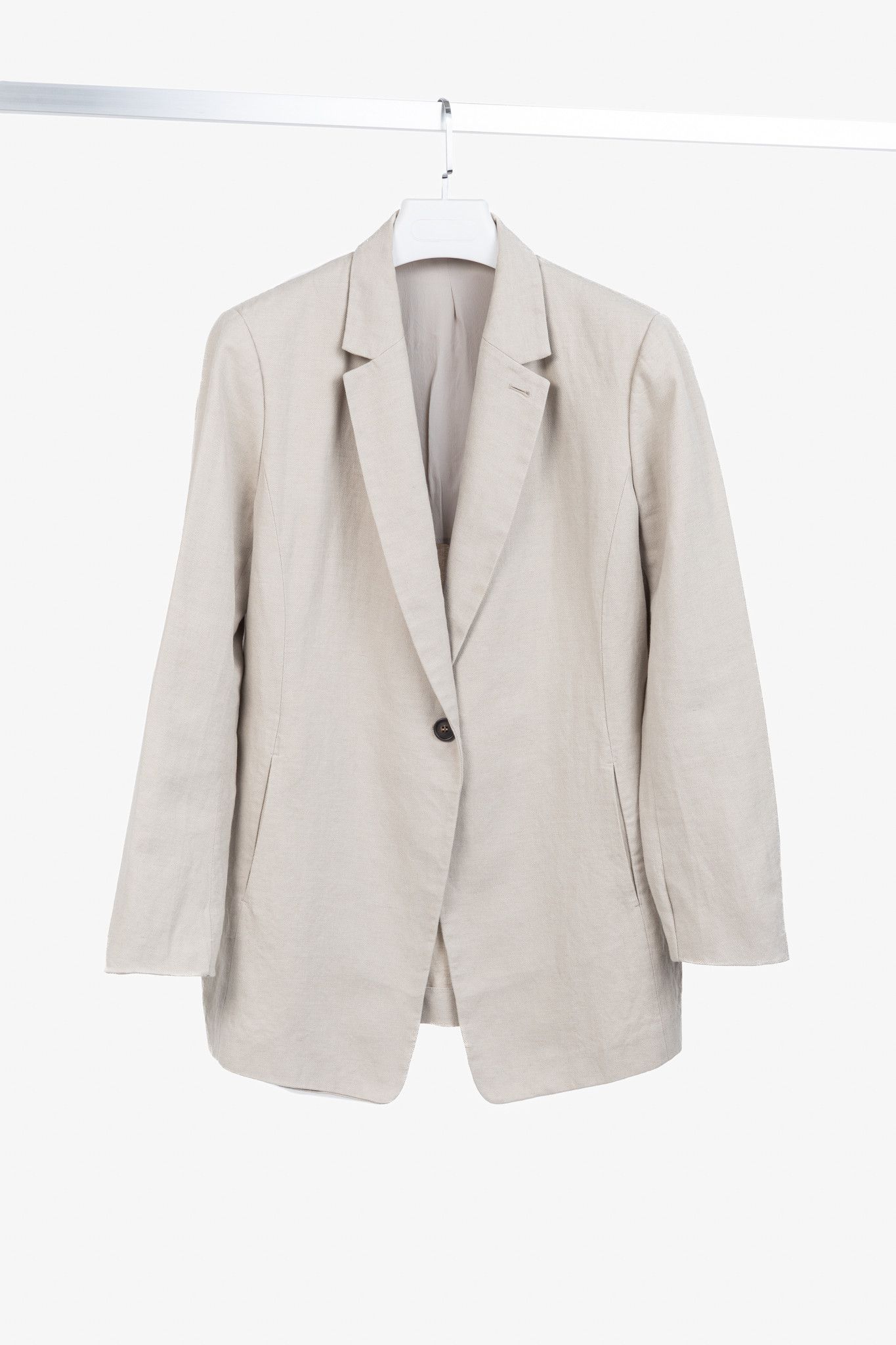 Brunello Cucinelli Brunello Cucinelli SS18 Cotton & Linen Monili-Trim Blazer Size 3XL / US 20-22 - 1 Thumbnail