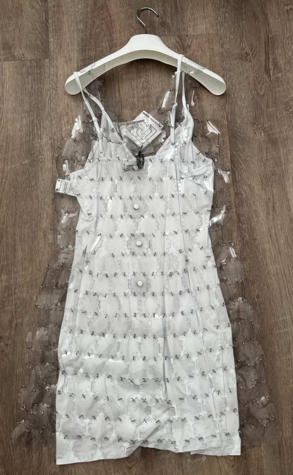 Paco Rabanne Paco Rabanne sequinned V-neck mini dress 38 New Clear White Size S / US 4 / IT 40 - 2 Thumbnail